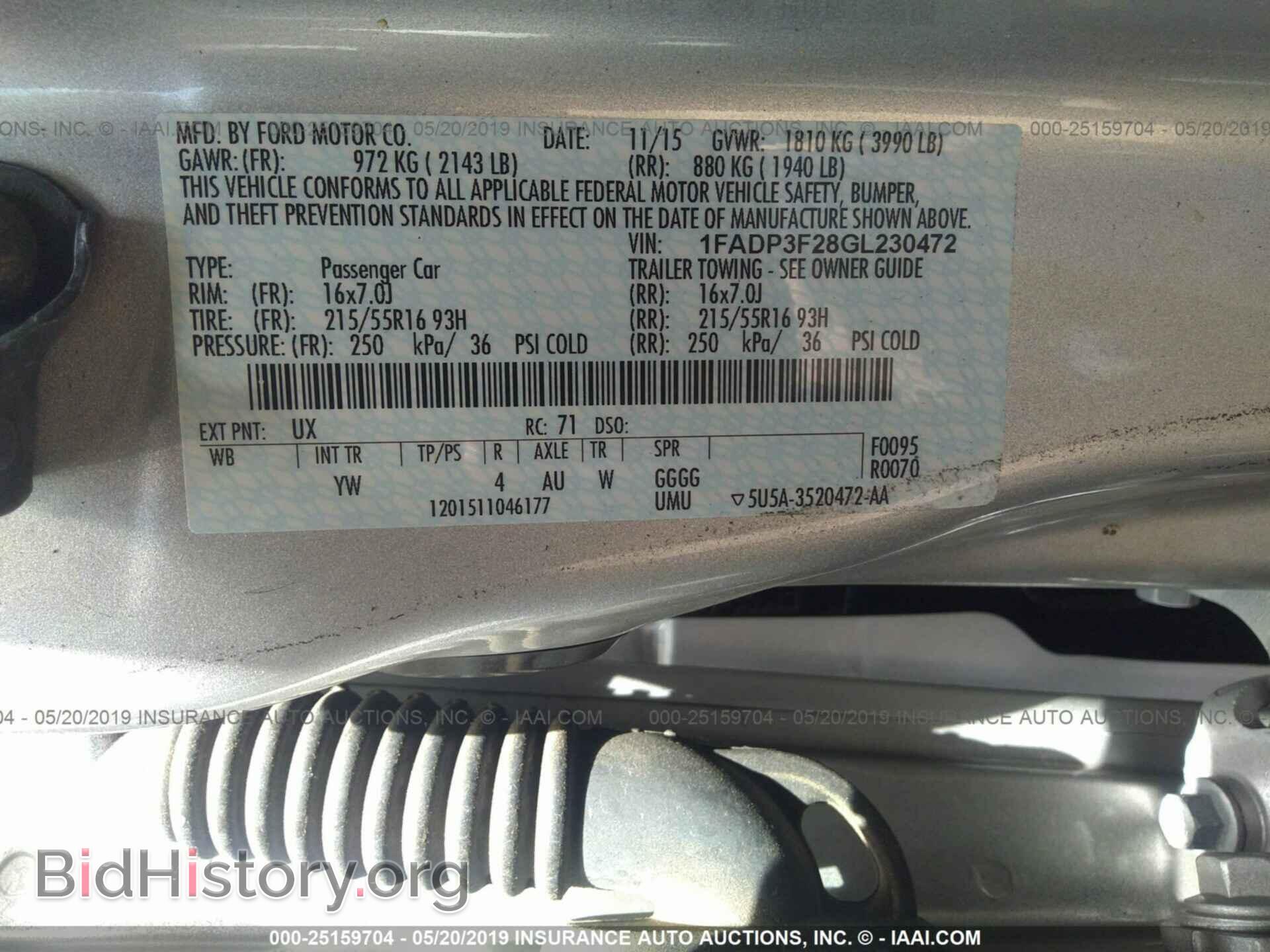 2016 FORD FOCUS - VIN: 1FADP3F28GL230472 - Фото 9