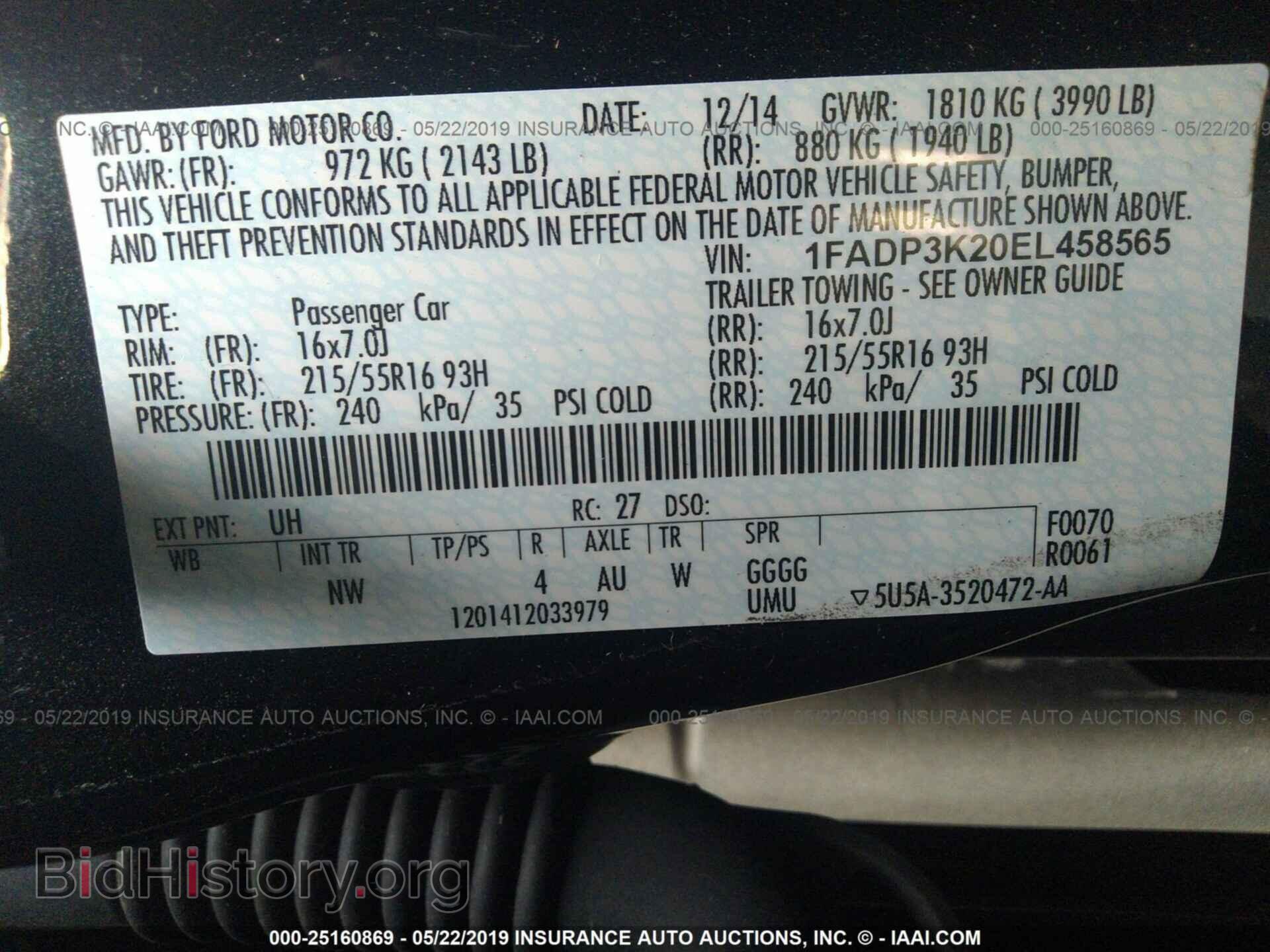 2014 FORD FOCUS - VIN: 1FADP3K20EL458565 - Photo 9