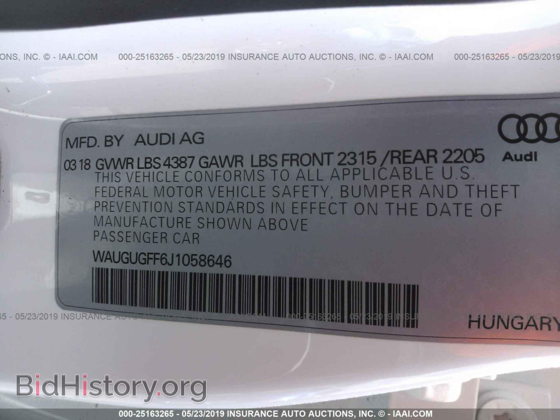 2018 AUDI A3 - VIN: WAUGUGFF6J1058646 - Photo 9