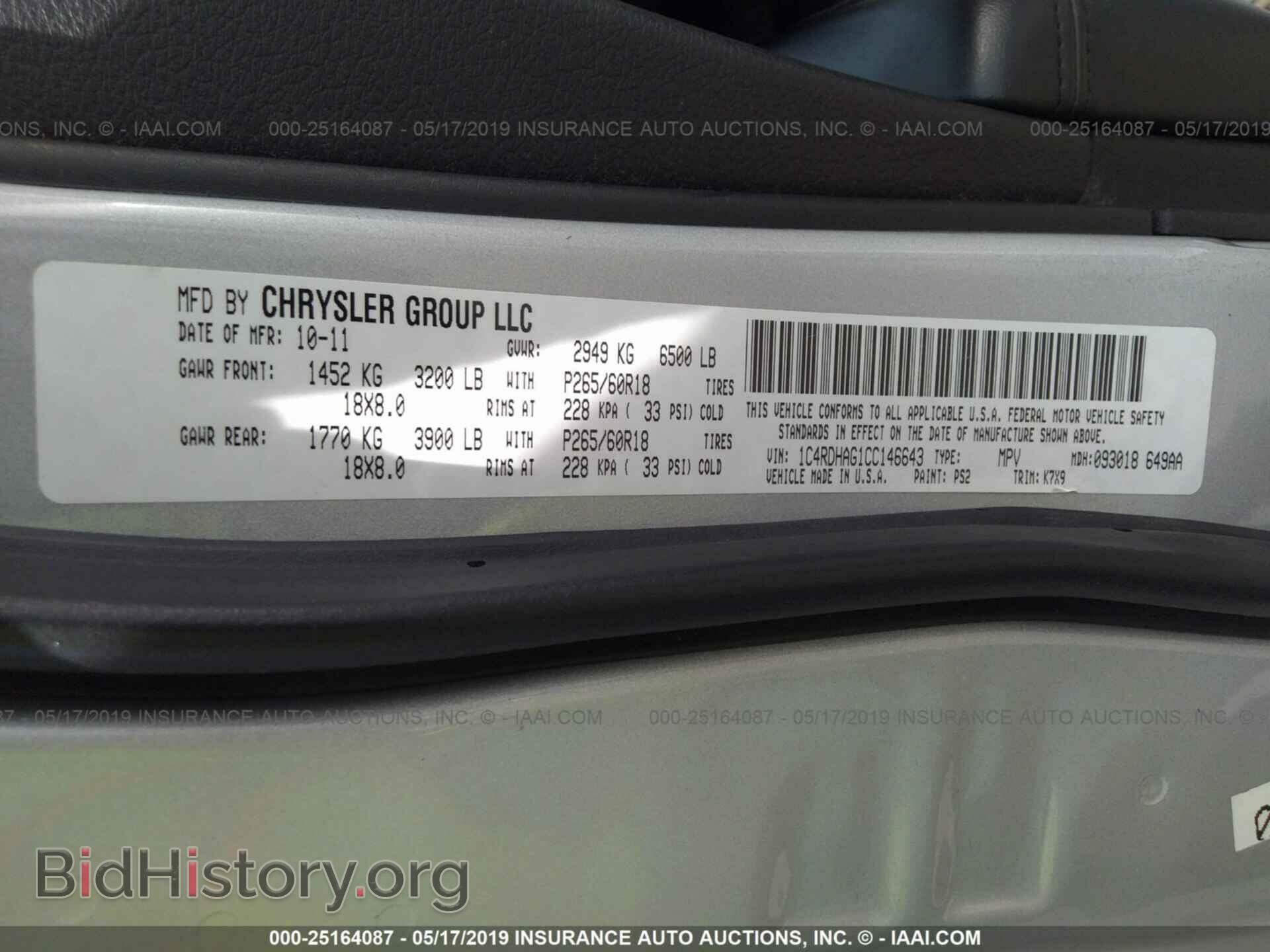 2012 DODGE DURANGO - VIN: 1C4RDHAG1CC146643 - Фото 9