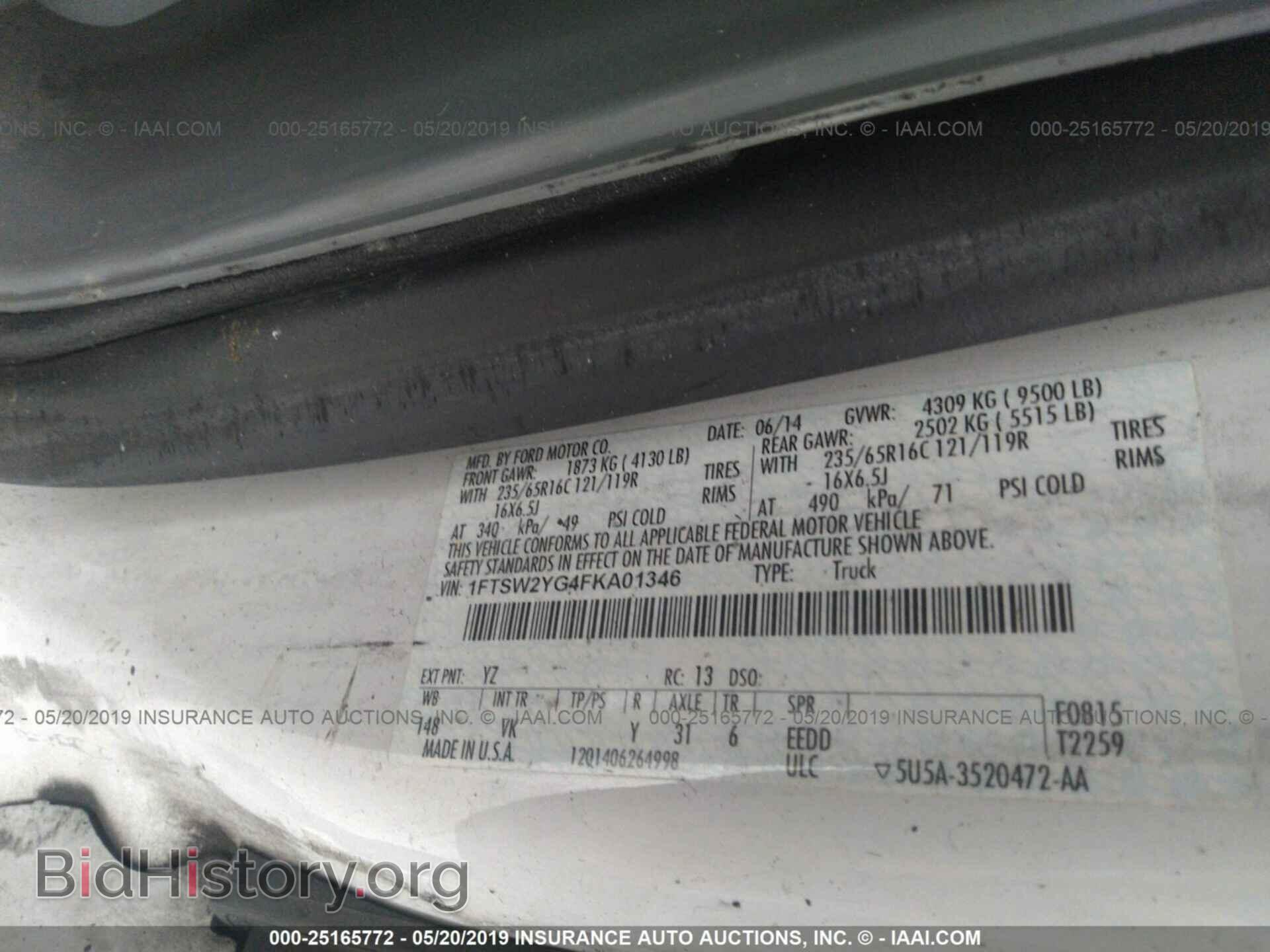 2015 FORD TRANSIT - VIN: 1FTSW2YG4FKA01346 - Фото 9