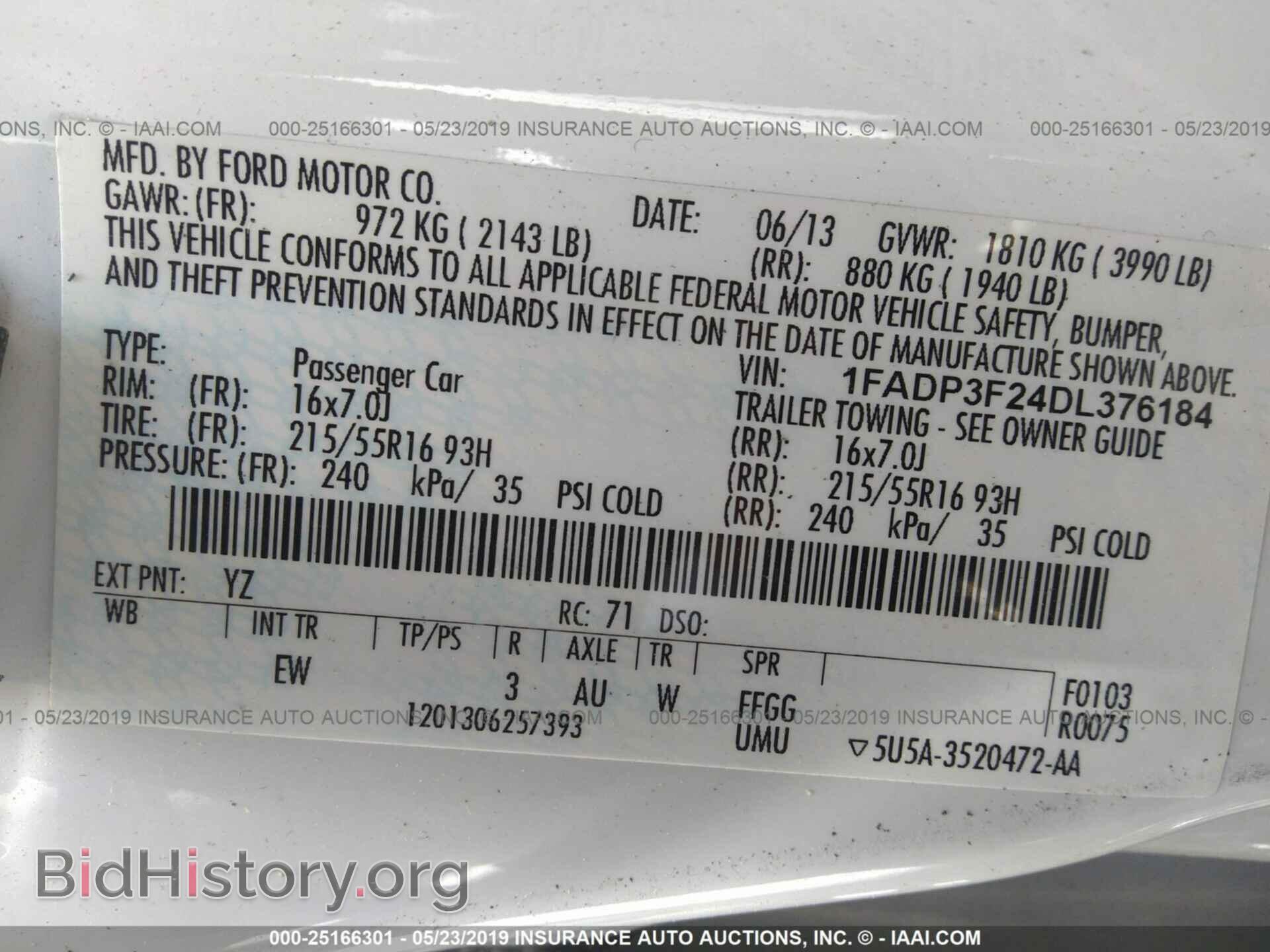 2013 FORD FOCUS - VIN: 1FADP3F24DL376184 - Фото 9