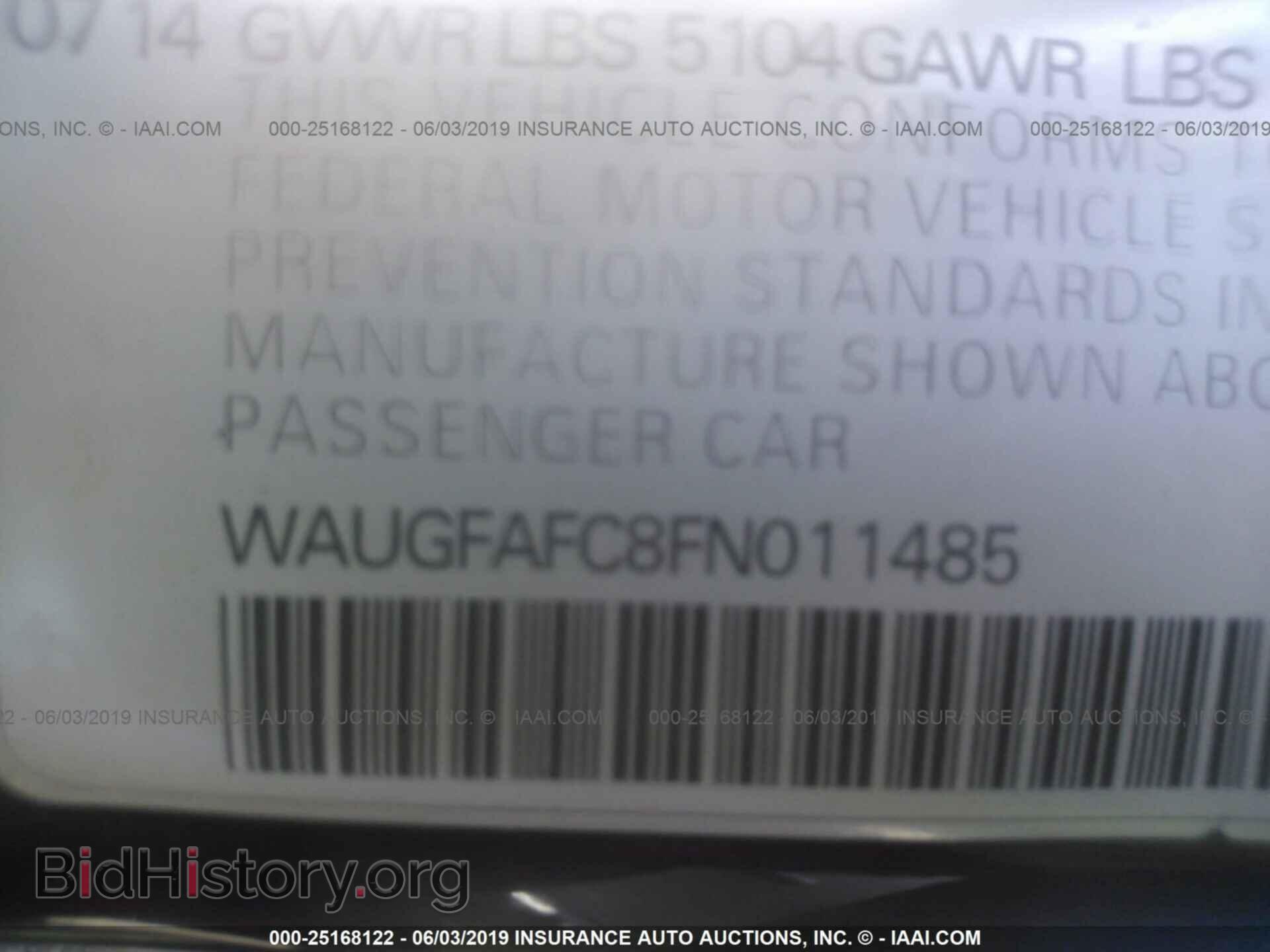 2015 AUDI A6 - VIN: WAUGFAFC8FN011485 - Фото 9