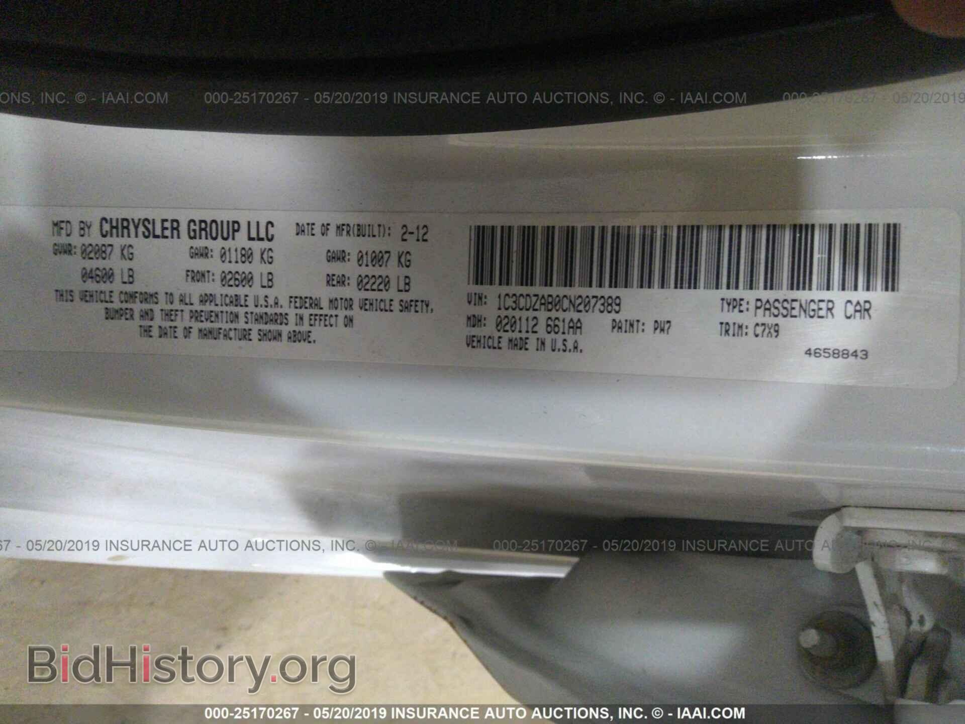 2012 DODGE AVENGER - VIN: 1C3CDZAB0CN207389 - Фото 9