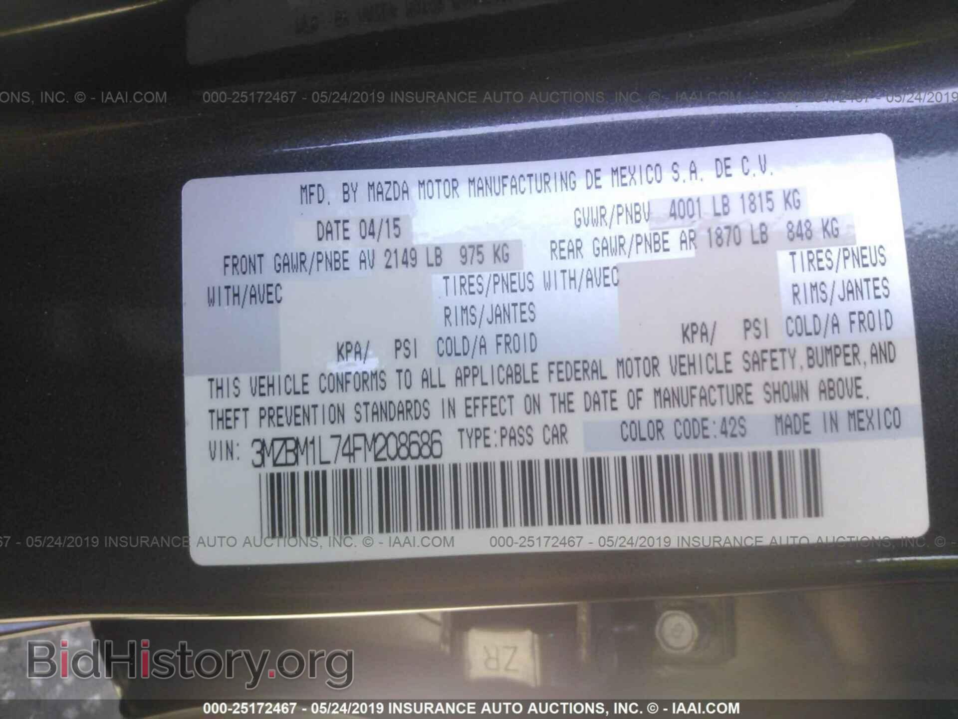 2015 MAZDA 3 - VIN: 3MZBM1L74FM208686 - Фото 9