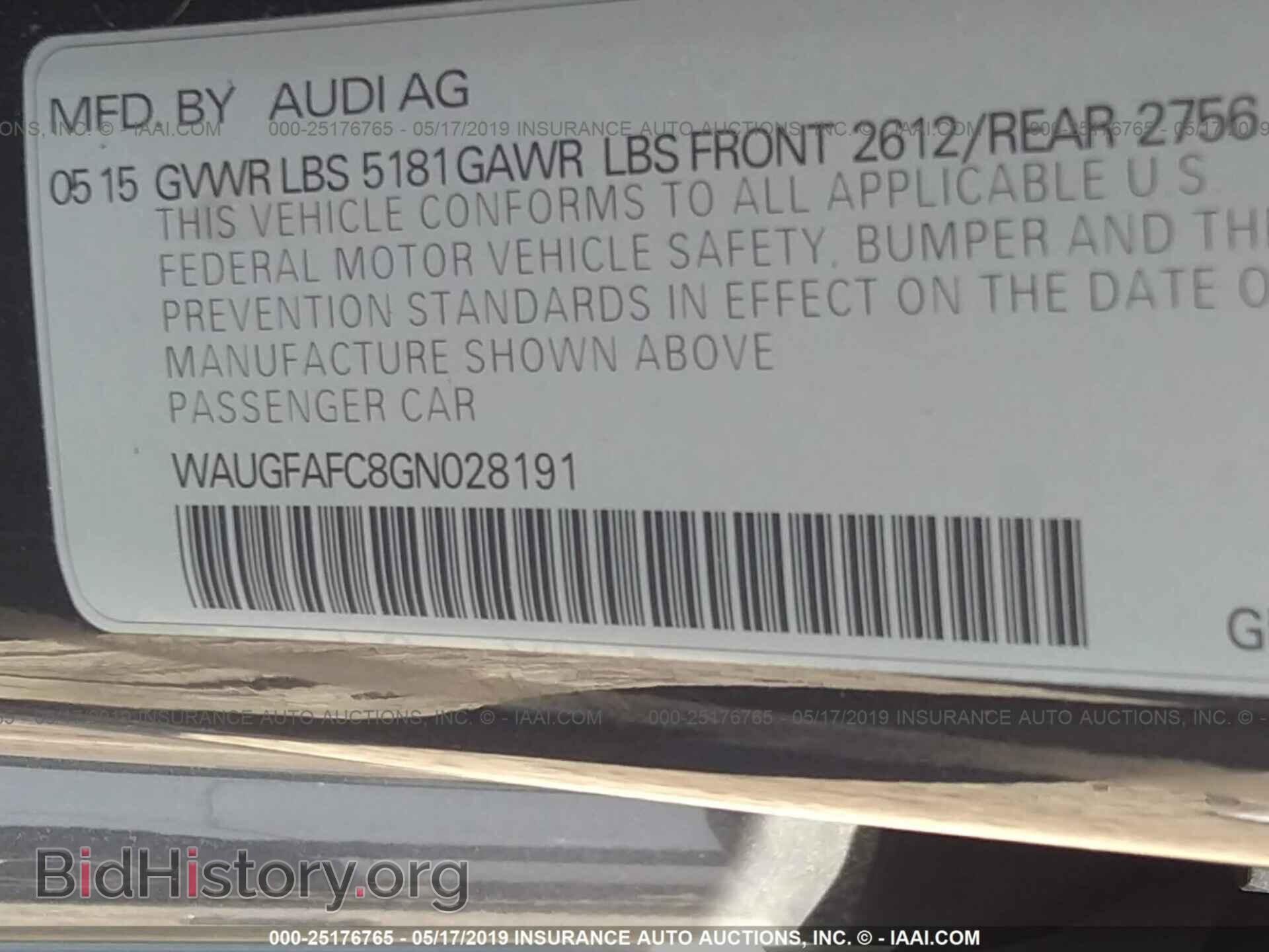 2016 AUDI A6 - VIN: WAUGFAFC8GN028191 - Photo 9