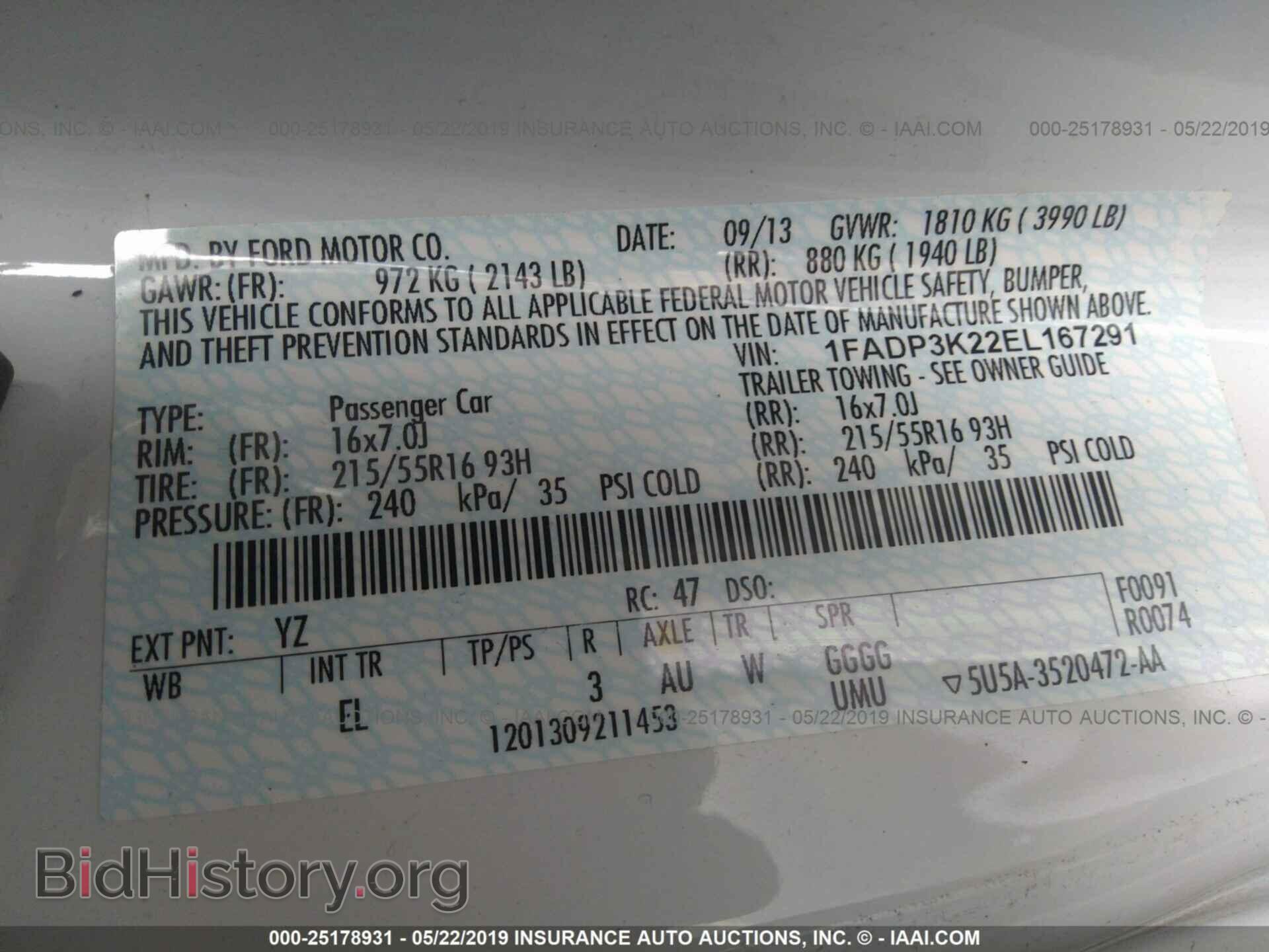 2014 FORD FOCUS - VIN: 1FADP3K22EL167291 - Photo 9