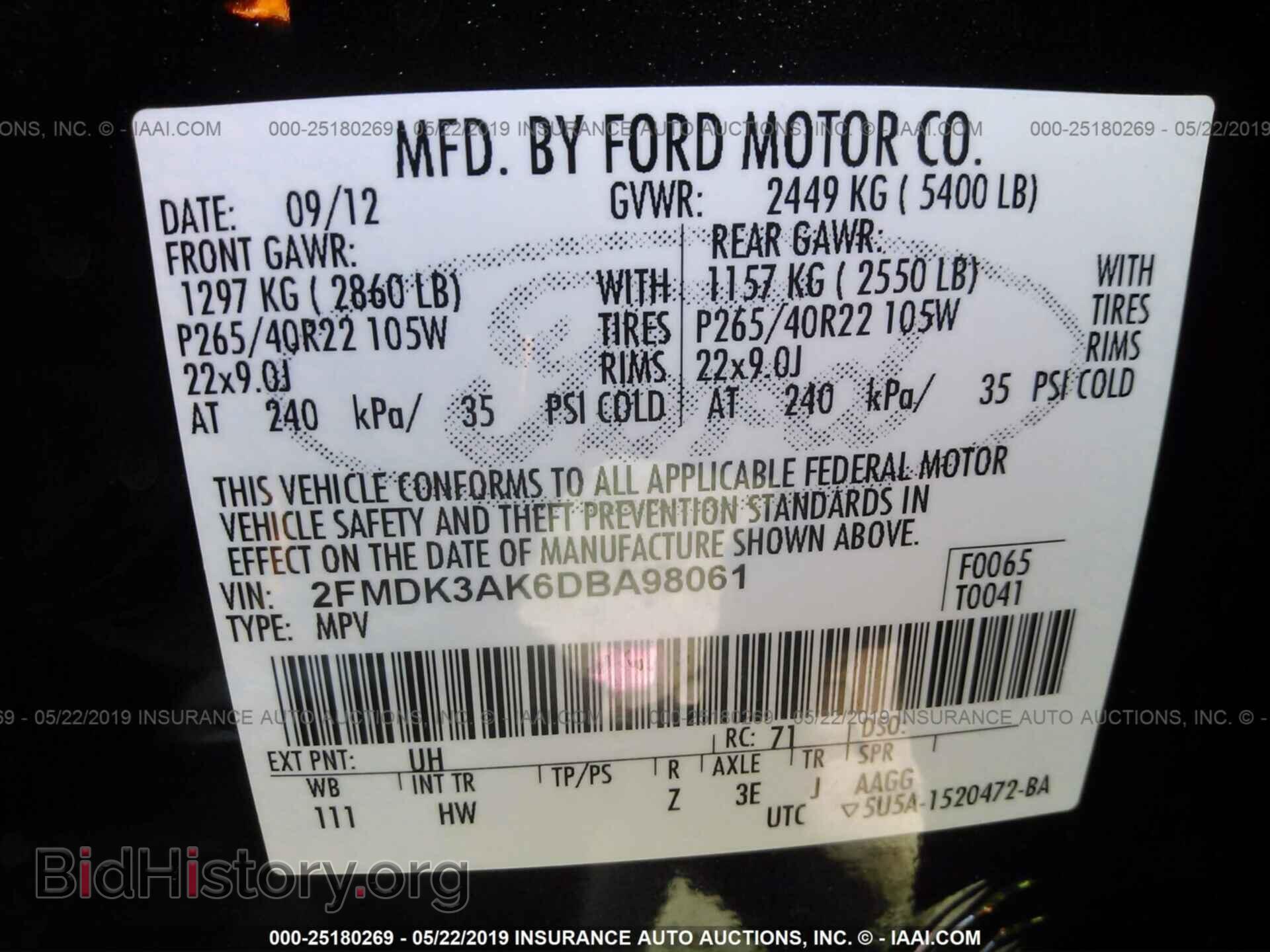 2013 FORD EDGE - VIN: 2FMDK3AK6DBA98061 - Фото 9