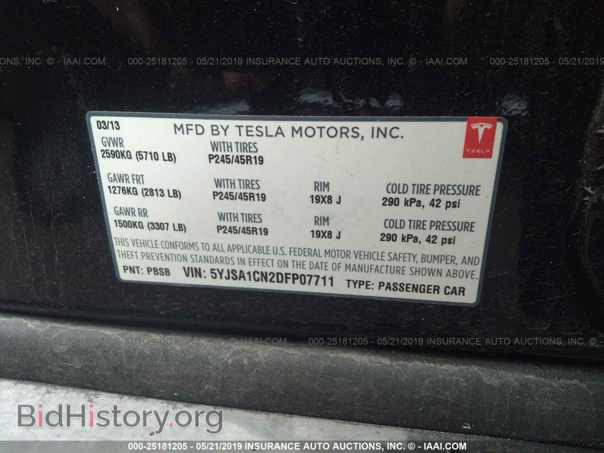2013 TESLA MODEL S - VIN: 5YJSA1CN2DFP07711 - Photo 9