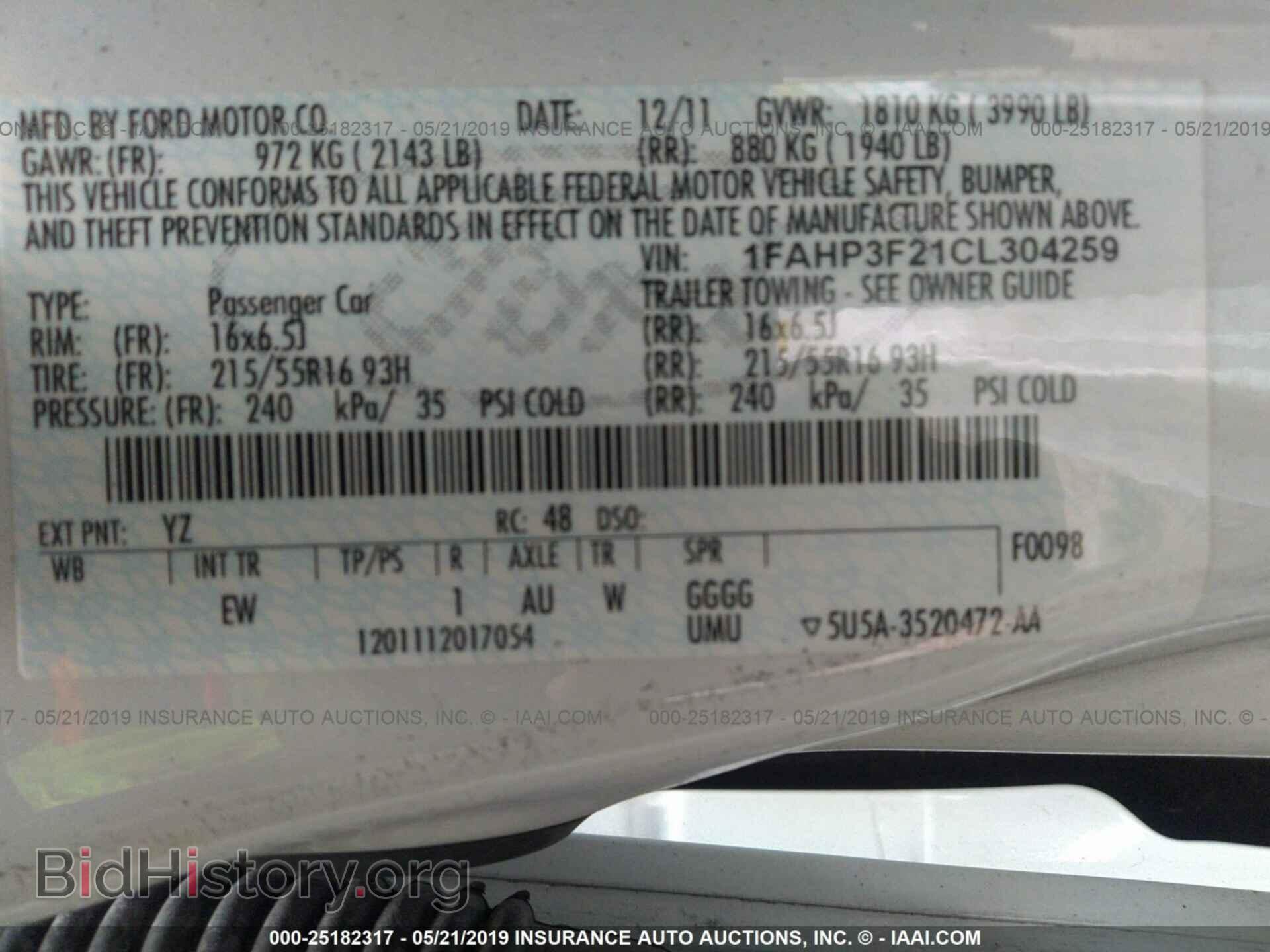 2012 FORD FOCUS - VIN: 1FAHP3F21CL304259 - Photo 9