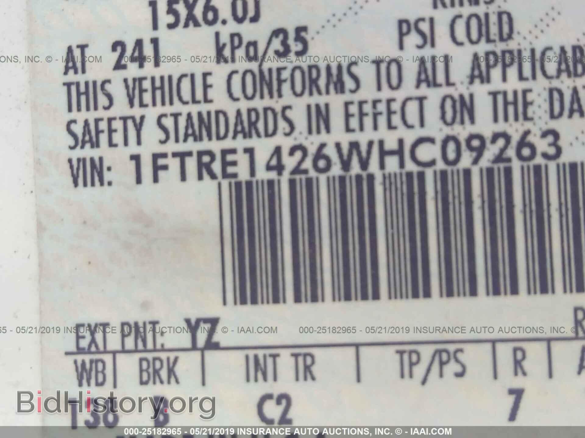 1998 FORD ECONOLINE - VIN: 1FTRE1426WHC09263 - Фото 9