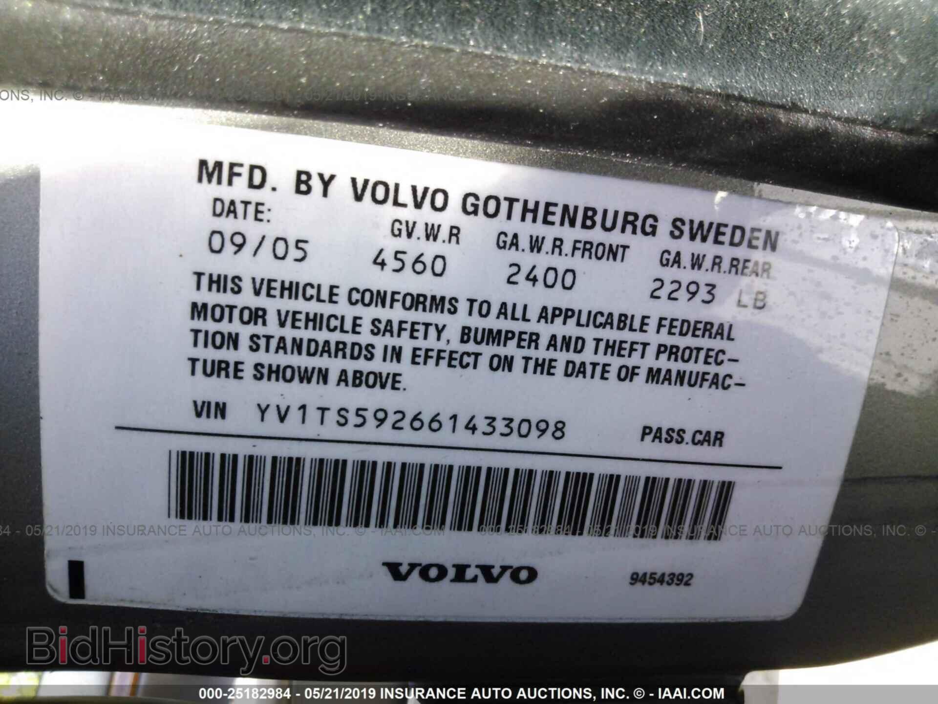 2006 VOLVO S80 - VIN: YV1TS592661433098 - Фото 9
