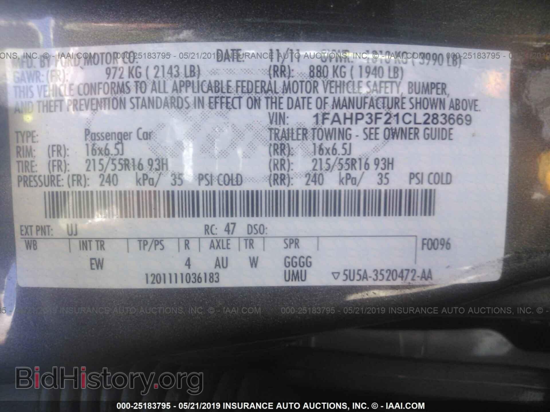 2012 FORD FOCUS - VIN: 1FAHP3F21CL283669 - Фото 9