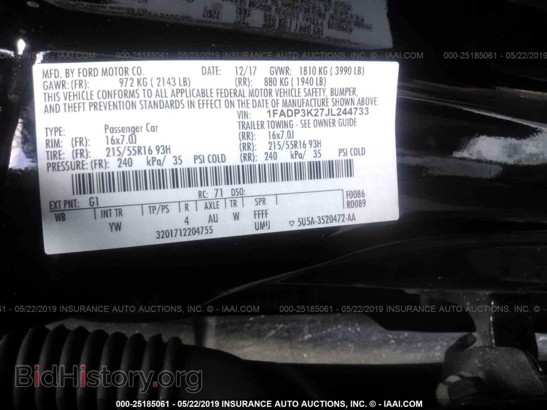 2018 FORD FOCUS - VIN: 1FADP3K27JL244733 - Фото 9