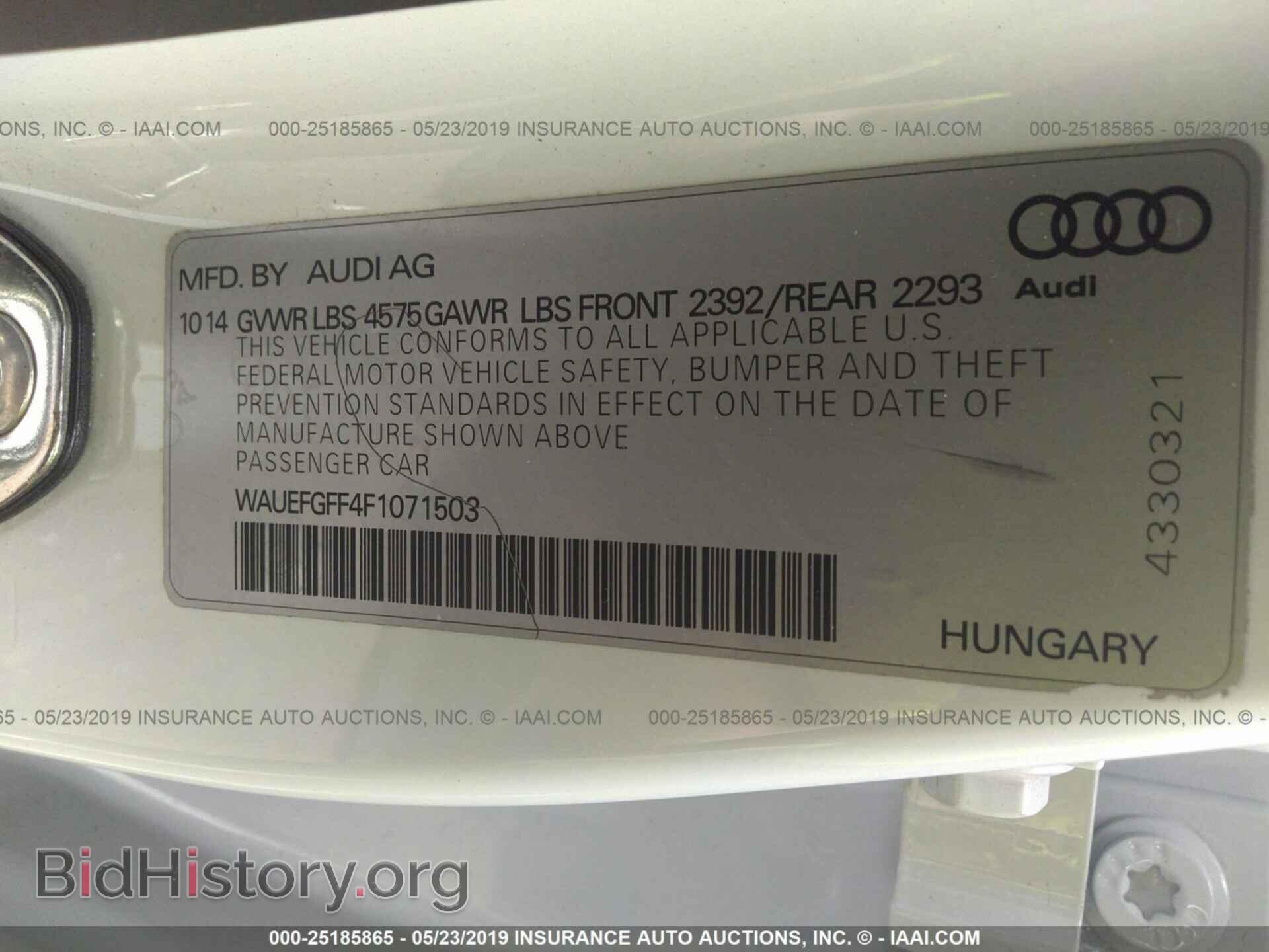 2015 AUDI A3 - VIN: WAUEFGFF4F1071503 - Фото 9