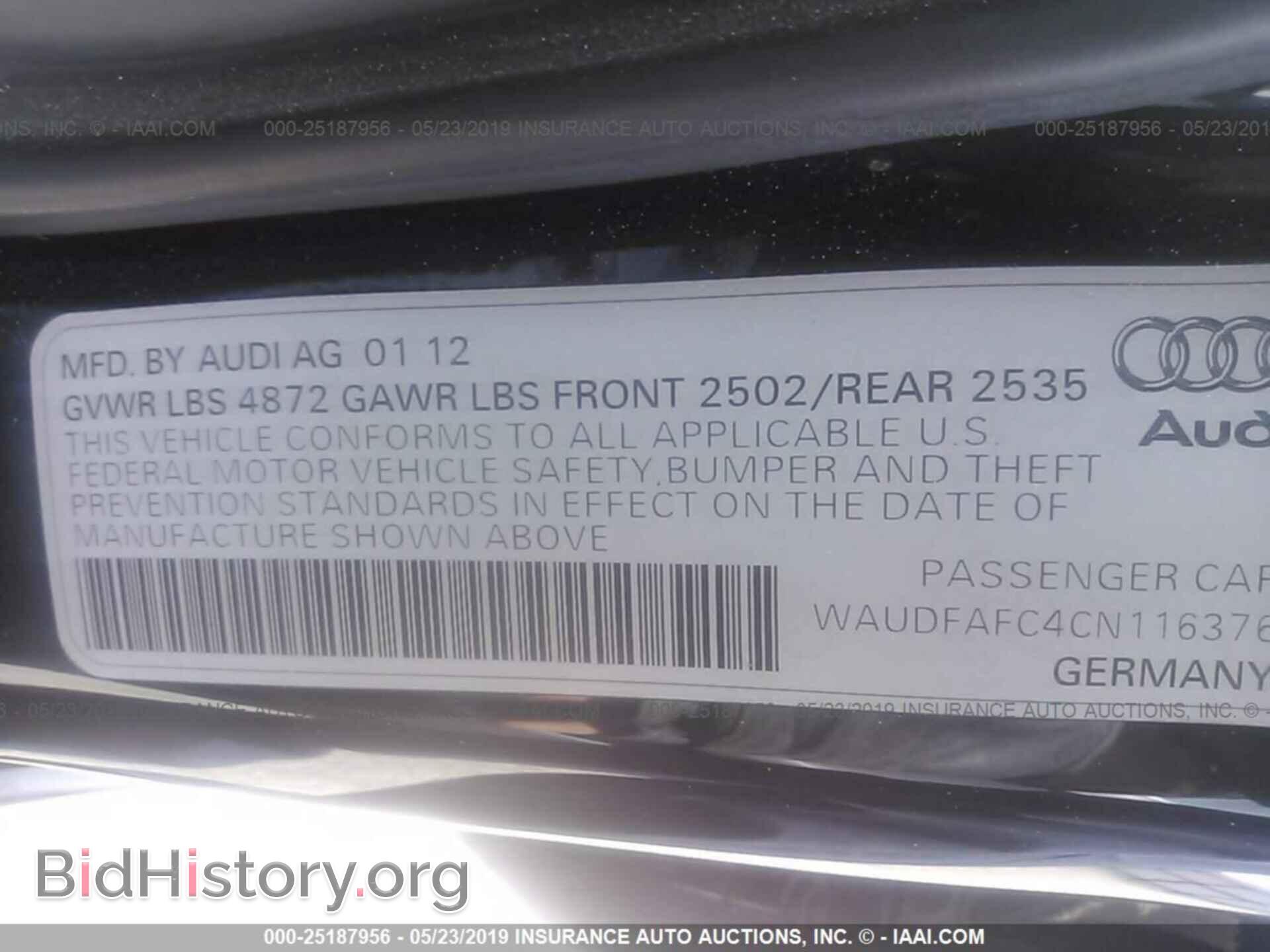 2012 AUDI A6 - VIN: WAUDFAFC4CN116376 - Photo 9
