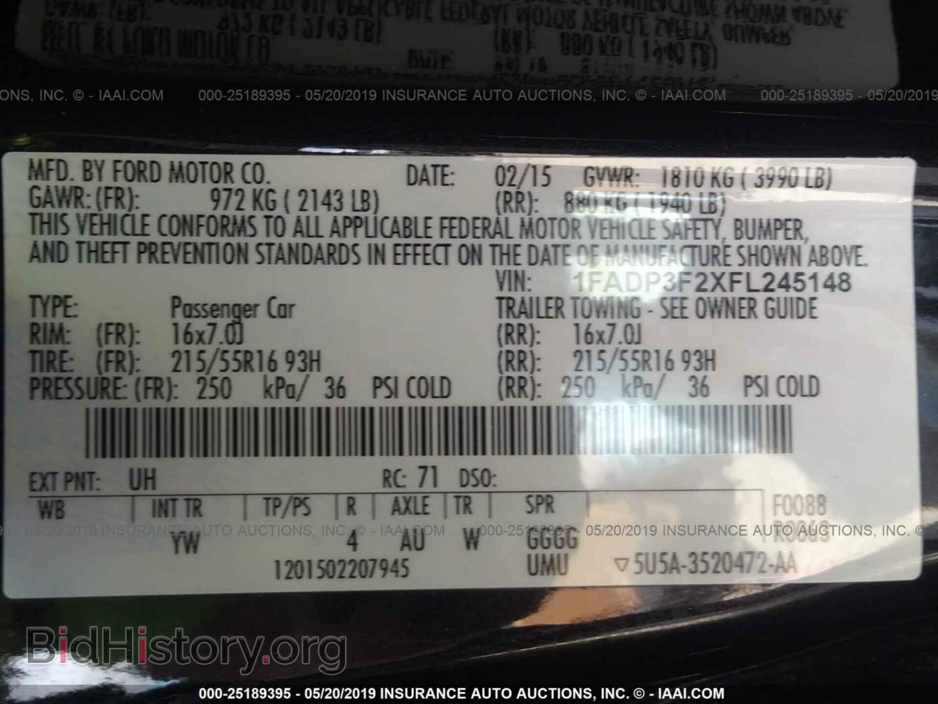 2015 FORD FOCUS - VIN: 1FADP3F2XFL245148 - Photo 9