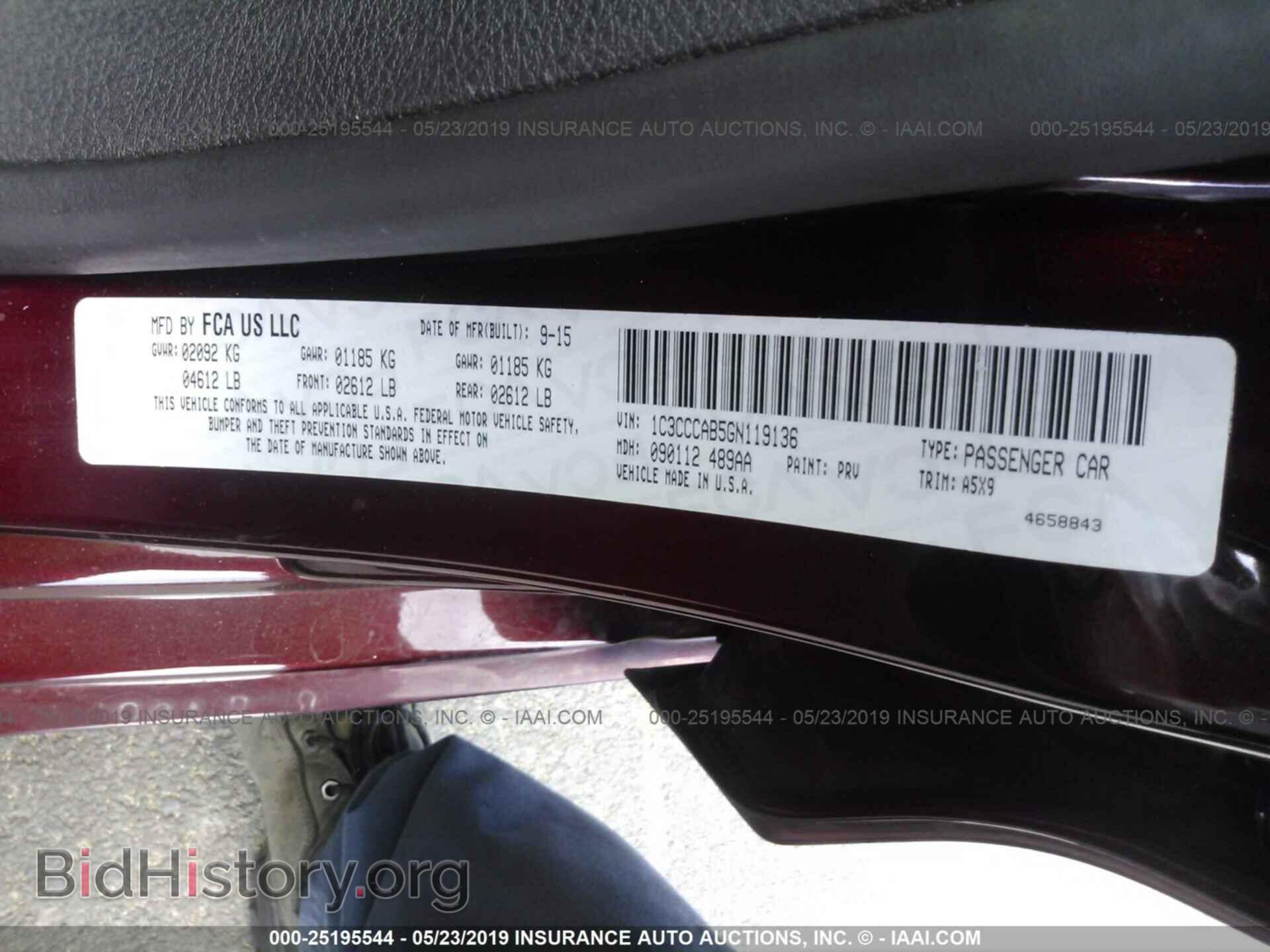 2016 CHRYSLER 200 - VIN: 1C3CCCAB5GN119136 - Фото 9