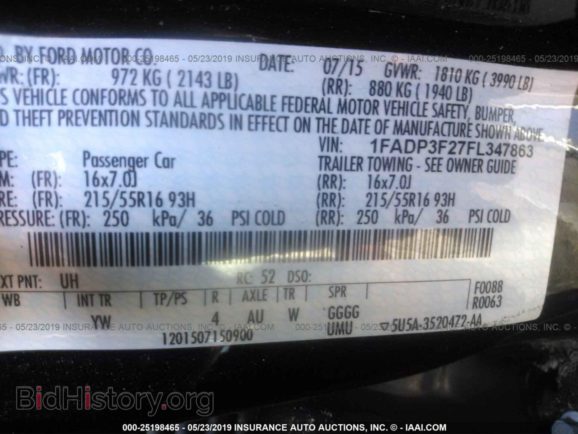 2015 FORD FOCUS - VIN: 1FADP3F27FL347863 - Фото 9
