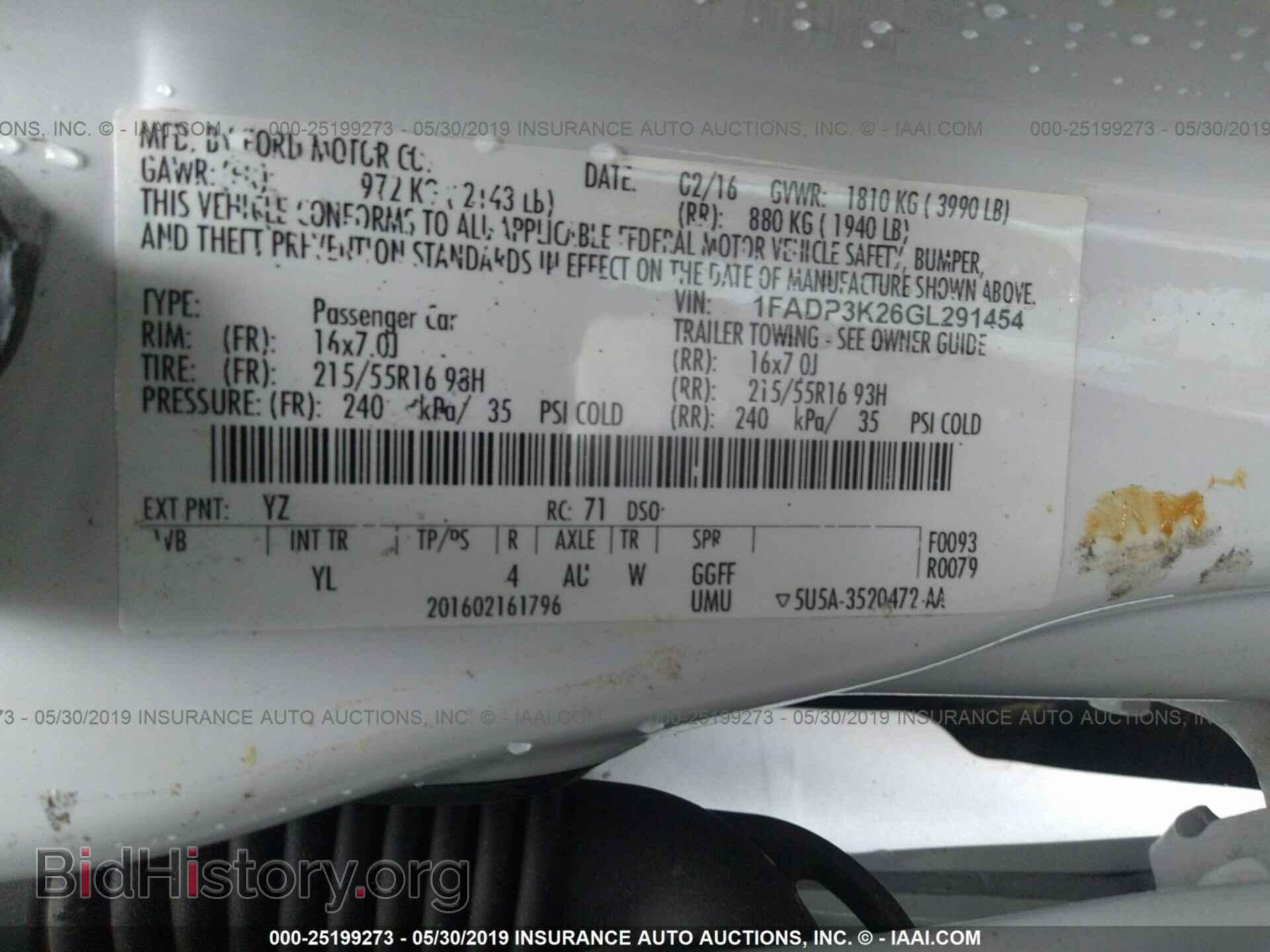 2016 FORD FOCUS - VIN: 1FADP3K26GL291454 - Фото 9