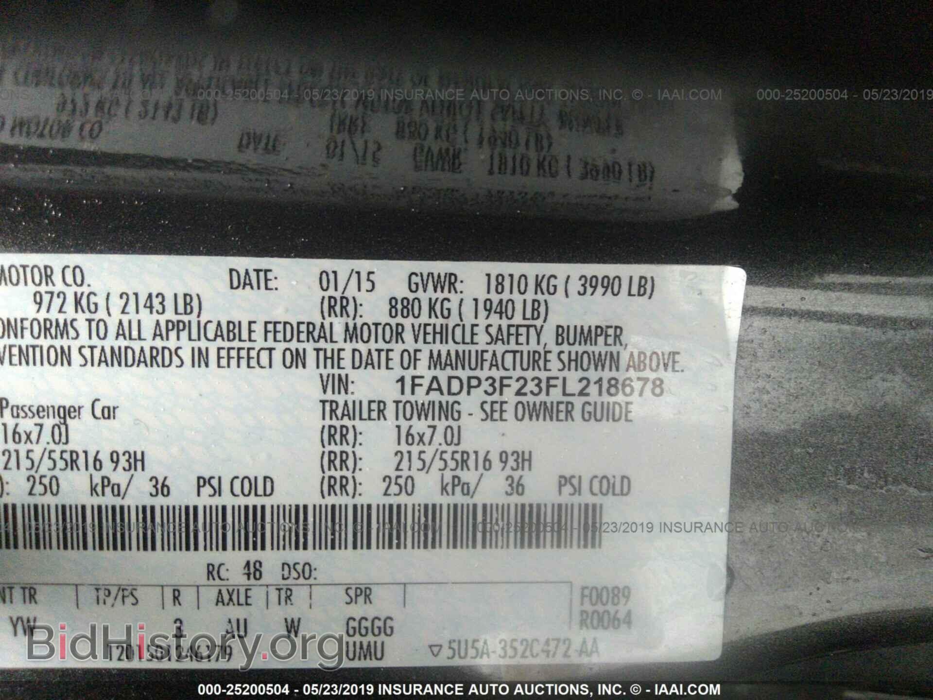 2015 FORD FOCUS - VIN: 1FADP3F23FL218678 - Фото 9