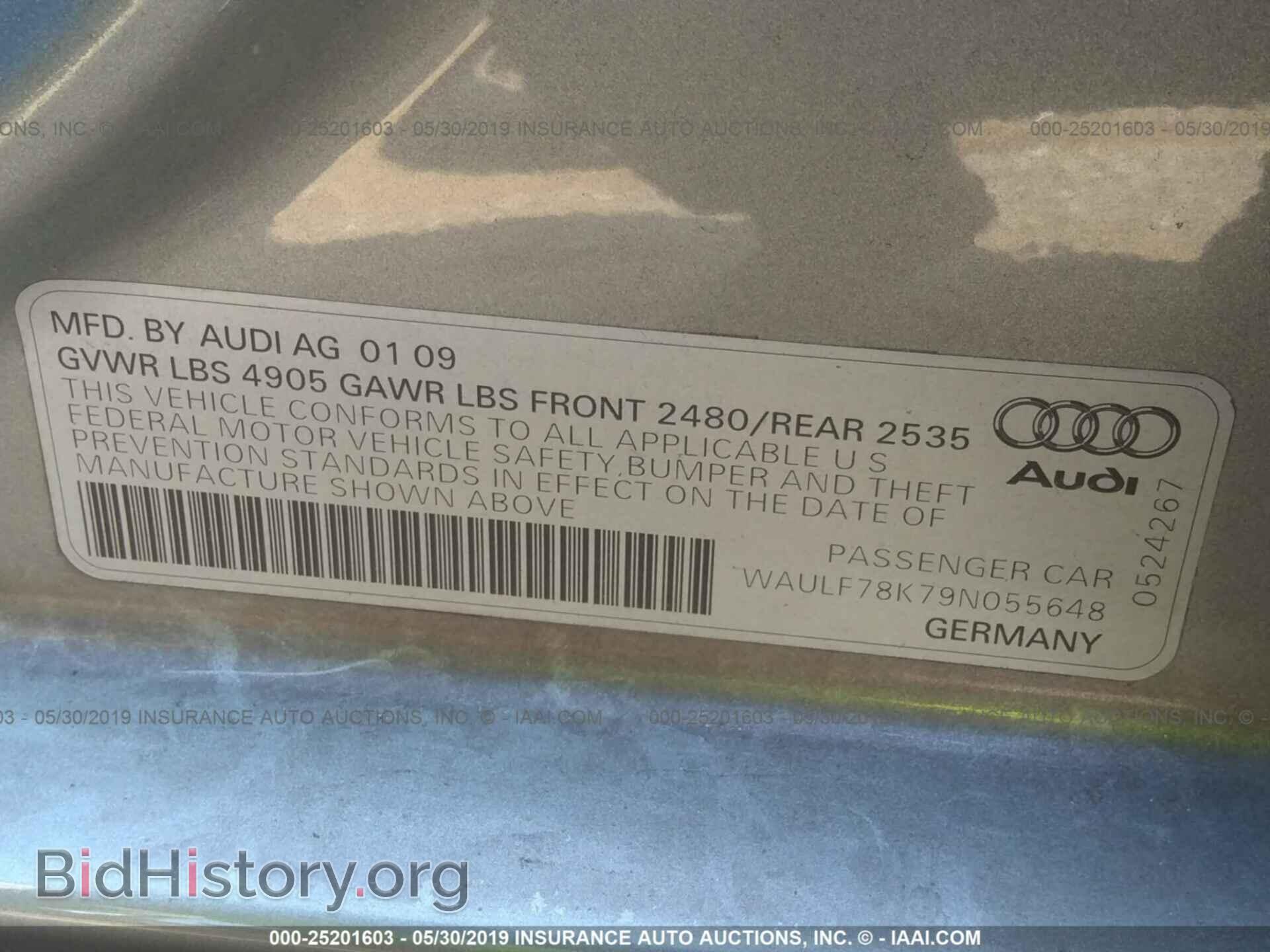 2009 AUDI A4 - VIN: WAULF78K79N055648 - Фото 9