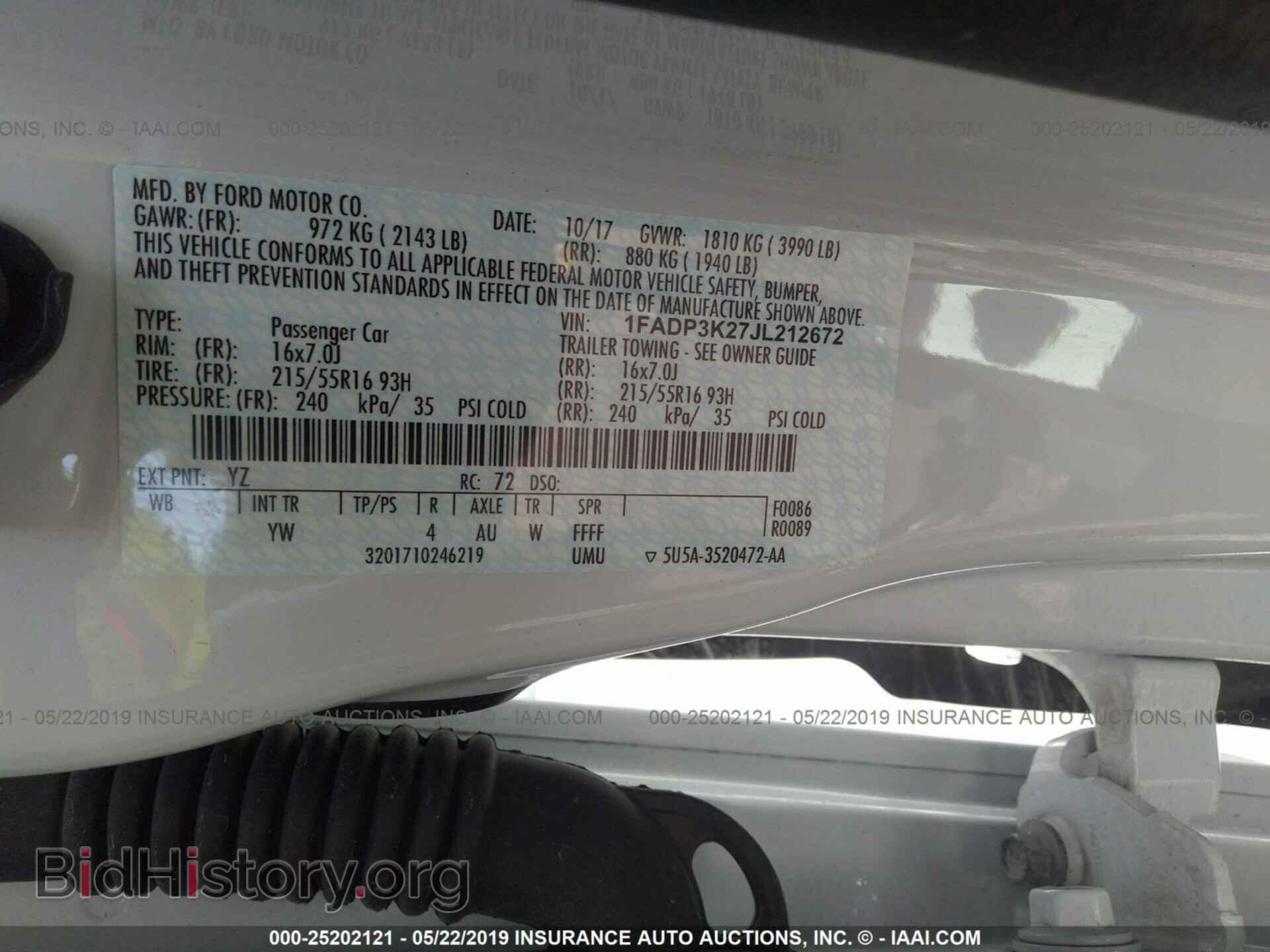 2018 FORD FOCUS - VIN: 1FADP3K27JL212672 - Фото 9