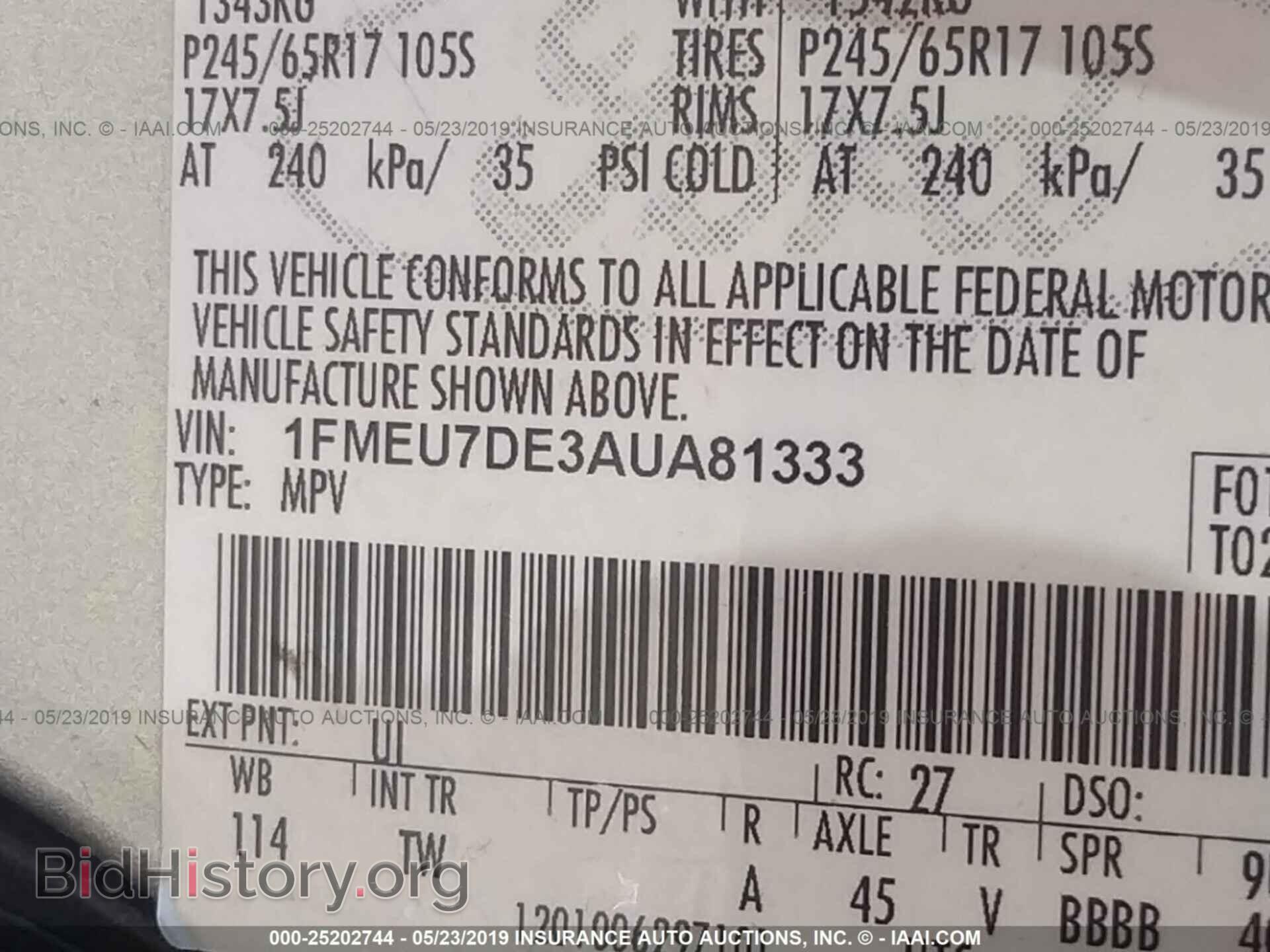 2010 FORD EXPLORER - VIN: 1FMEU7DE3AUA81333 - Фото 9