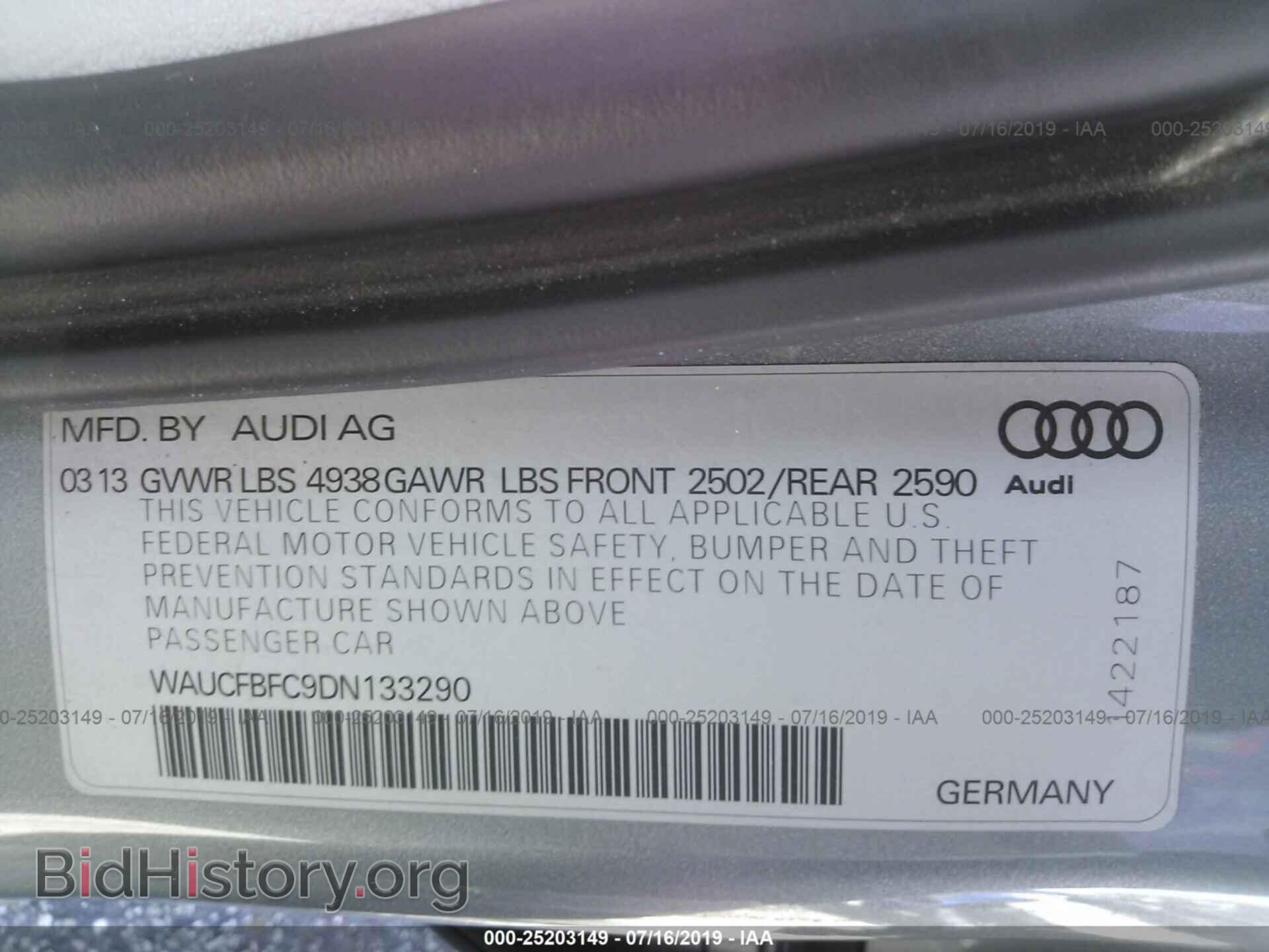 2013 AUDI A6 - VIN: WAUCFBFC9DN133290 - Photo 9