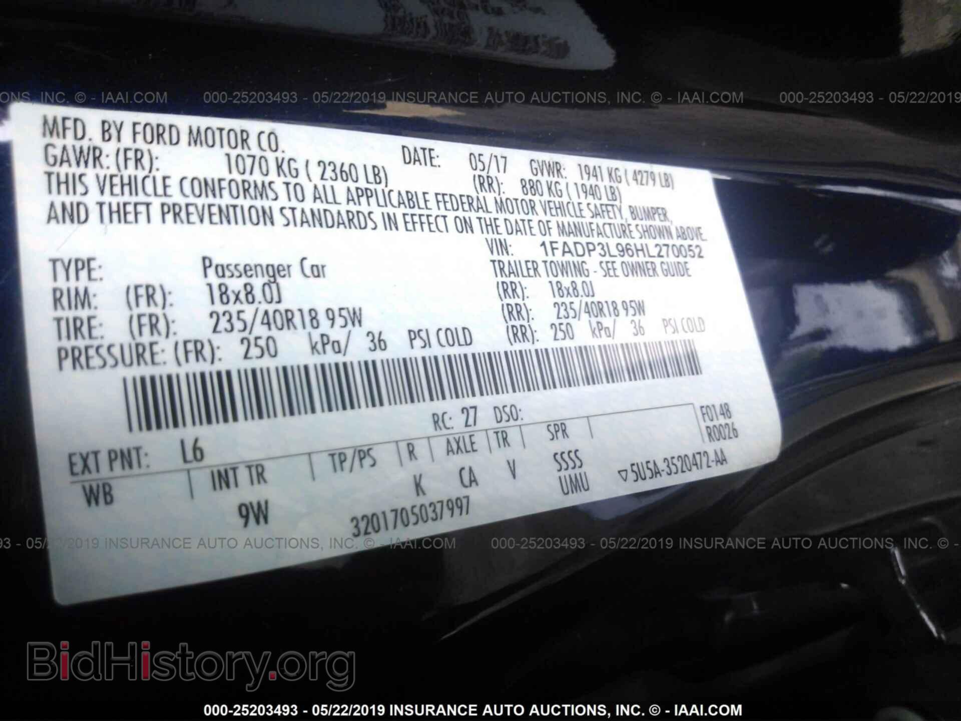 2017 FORD FOCUS - VIN: 1FADP3L96HL270052 - Фото 9