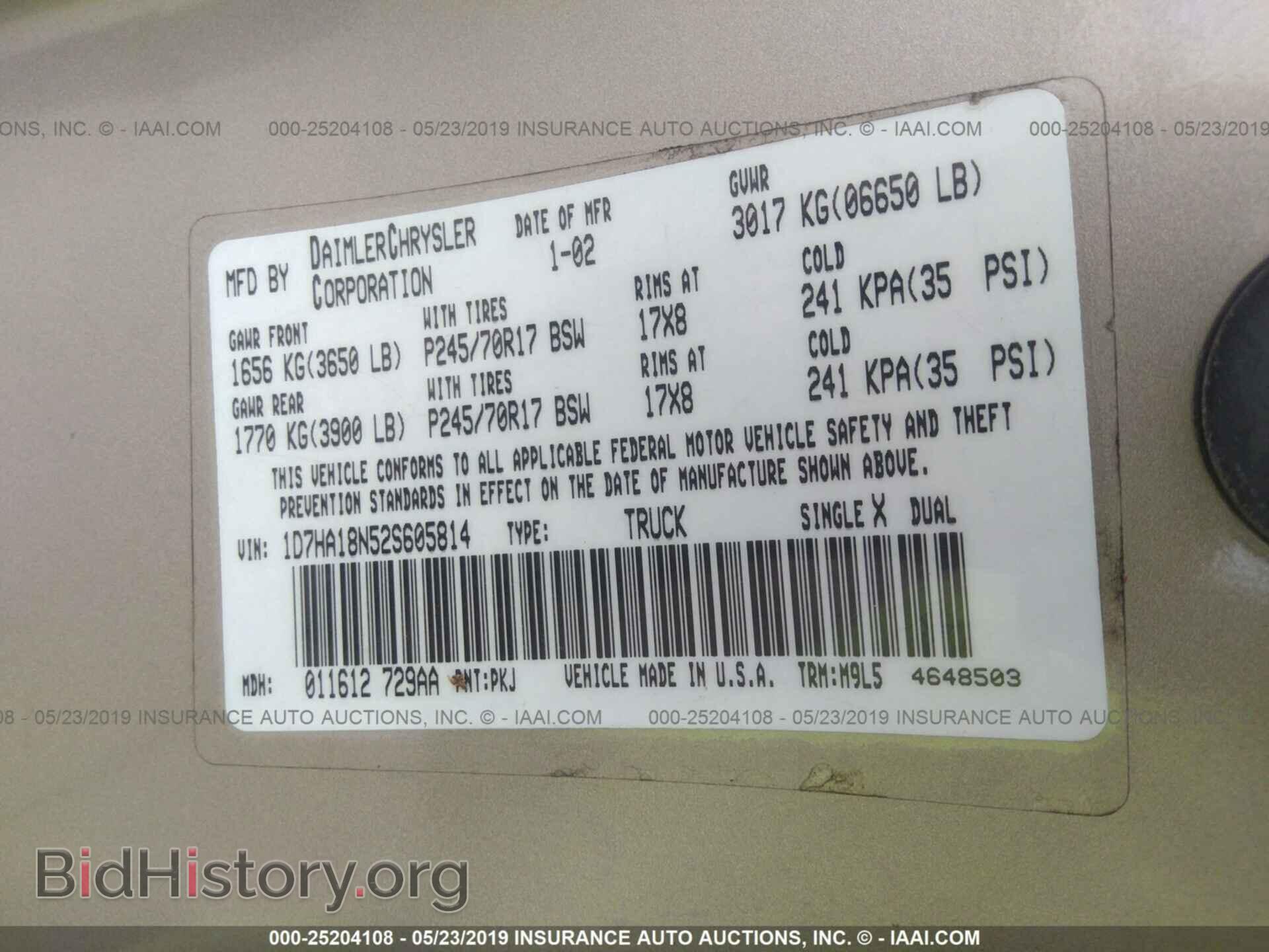 2002 DODGE RAM 1500 - VIN: 1D7HA18N52S605814 - Photo 9