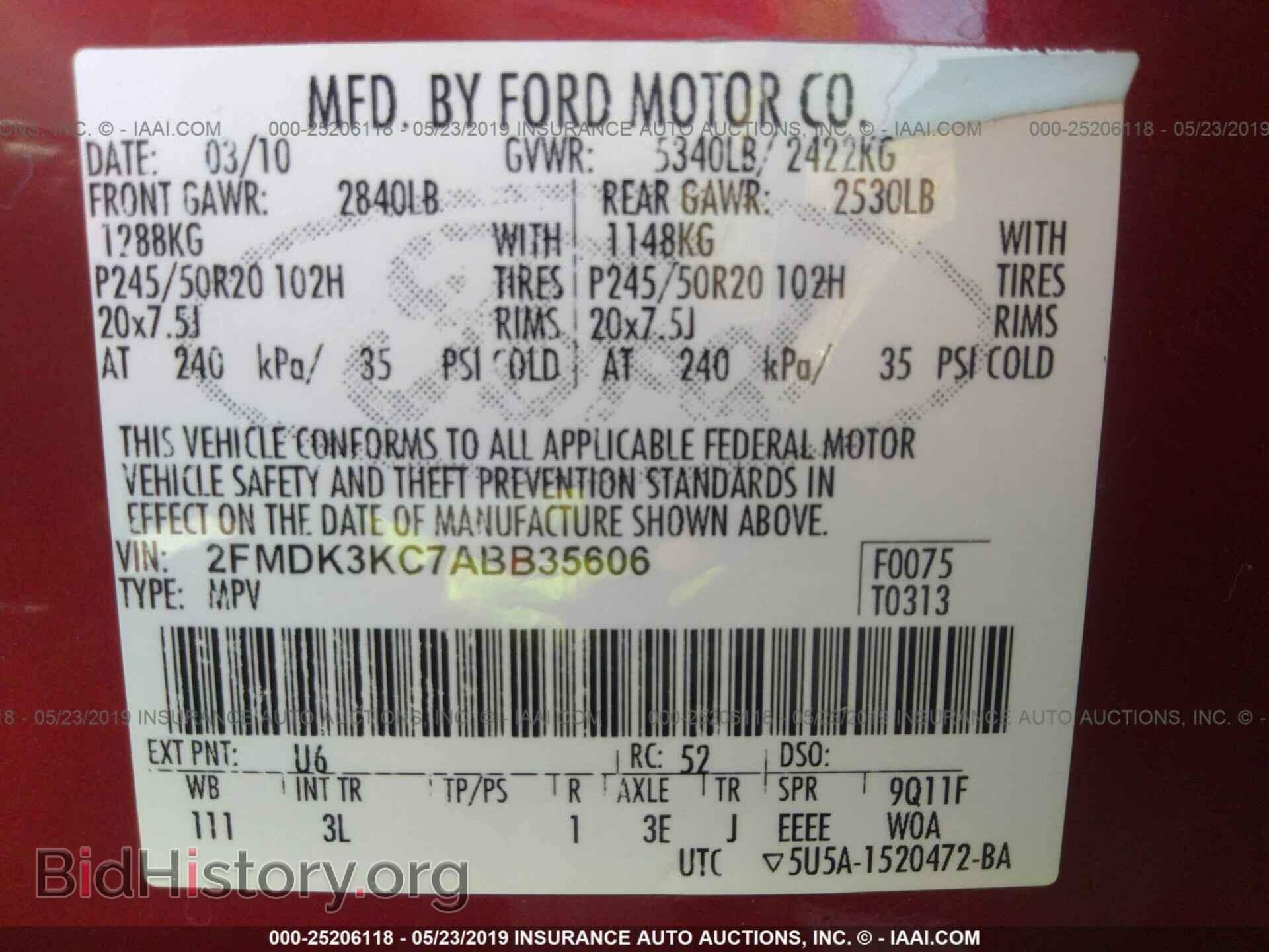 2010 FORD EDGE - VIN: 2FMDK3KC7ABB35606 - Photo 9
