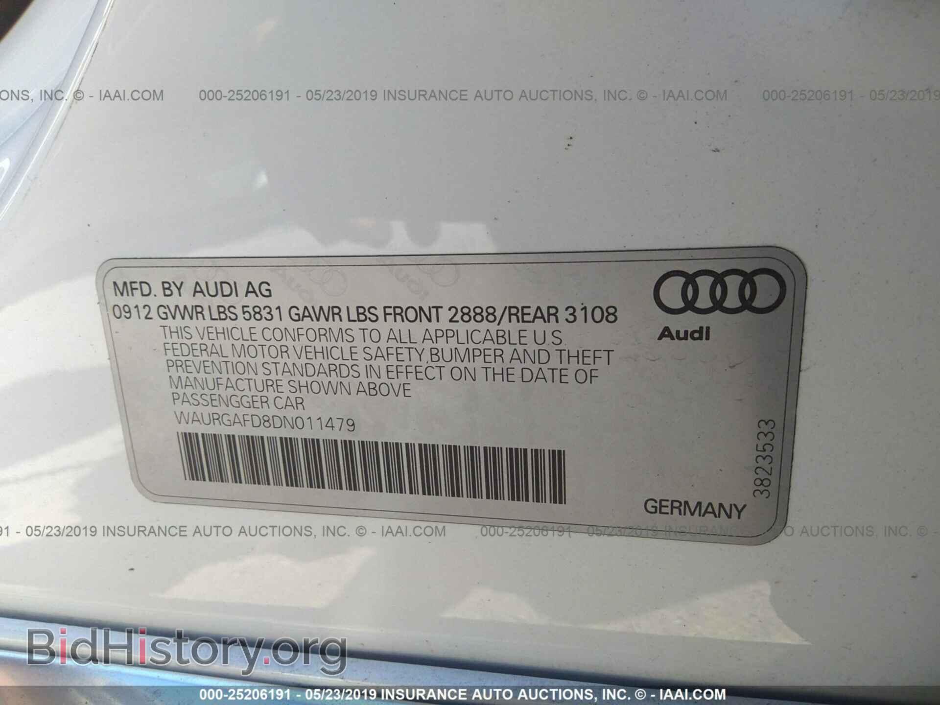2013 AUDI A8 - VIN: WAURGAFD8DN011479 - Фото 9