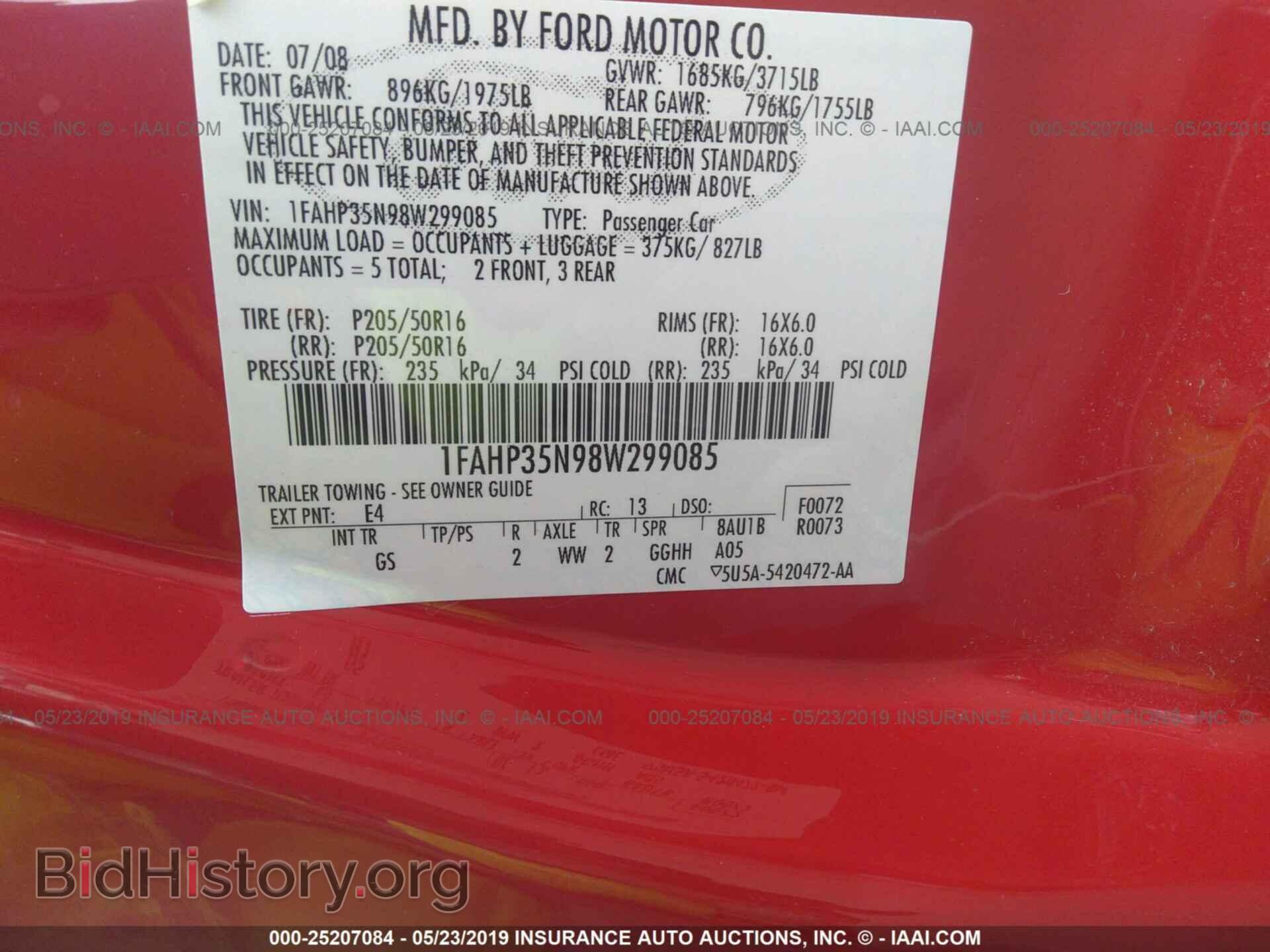 2008 FORD FOCUS - VIN: 1FAHP35N98W299085 - Фото 9