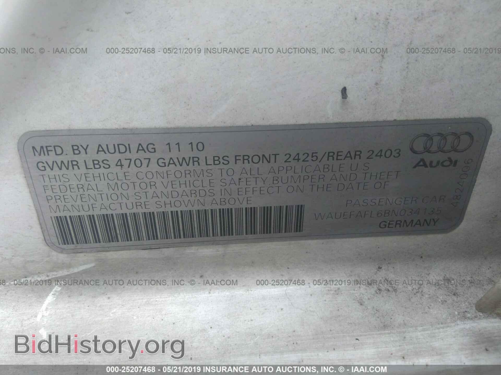 2011 AUDI A4 - VIN: WAUEFAFL6BN034135 - Photo 9