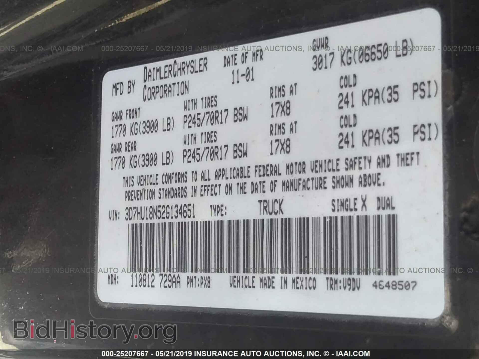2002 DODGE RAM 1500 - VIN: 3D7HU18N52G134651 - Фото 9