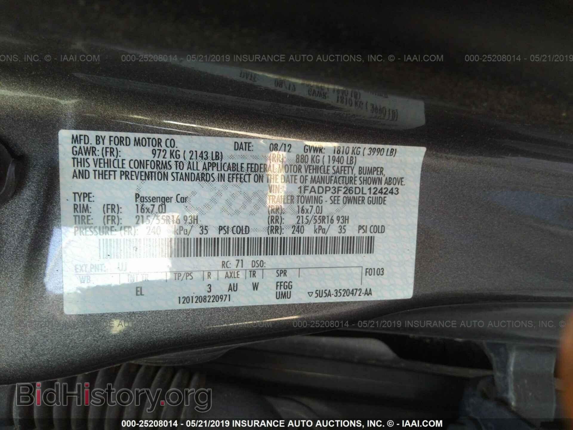 2013 FORD FOCUS - VIN: 1FADP3F26DL124243 - Фото 9