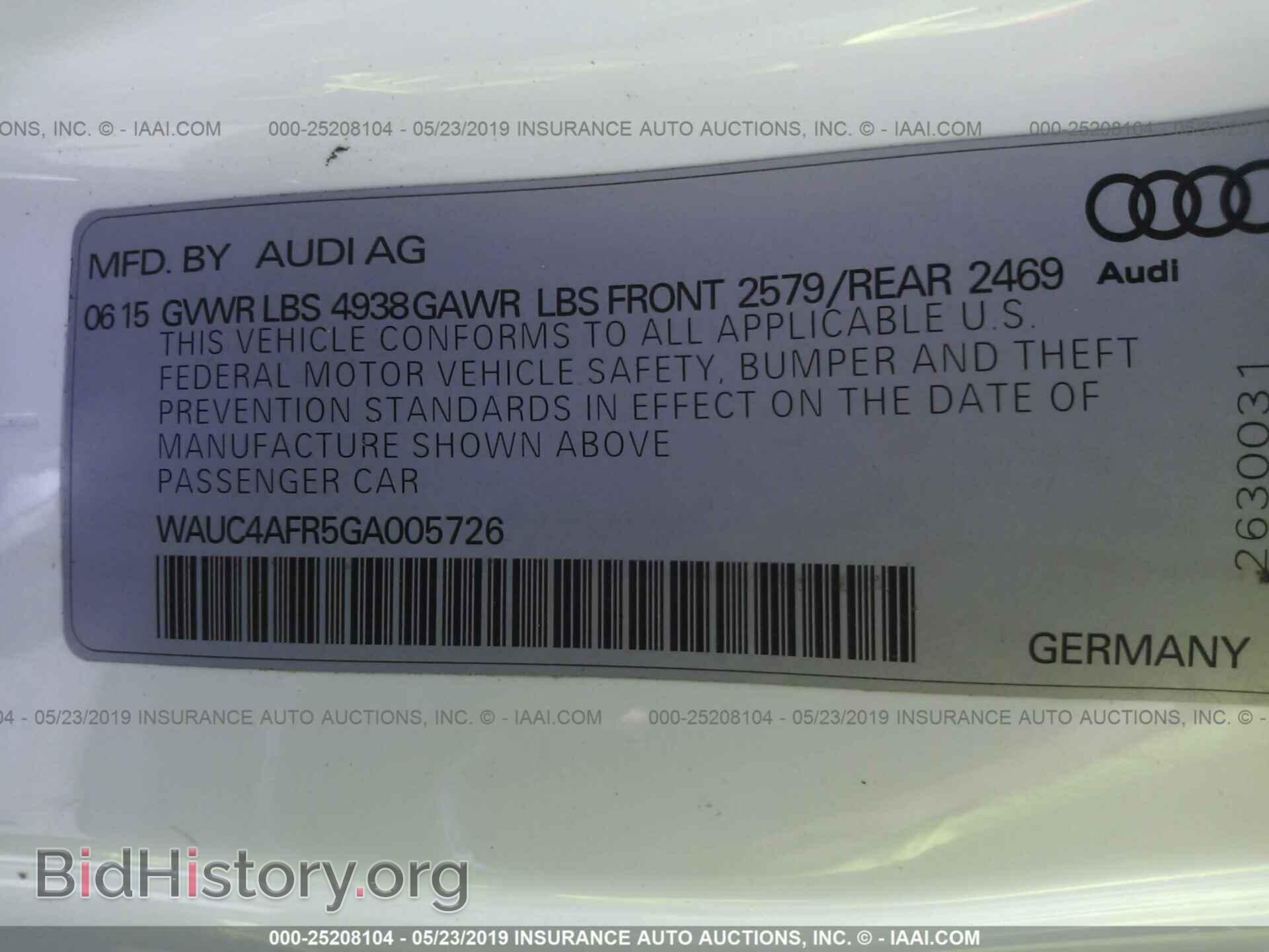 2016 AUDI S5 - VIN: WAUC4AFR5GA005726 - Фото 9