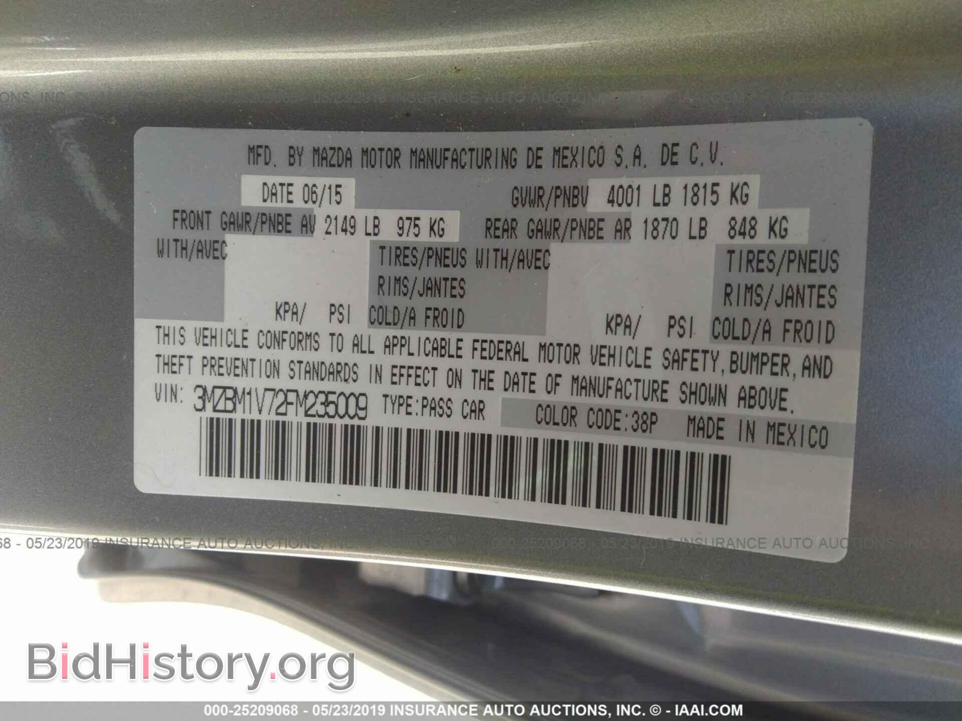 2015 MAZDA 3 - VIN: 3MZBM1V72FM235009 - Фото 9