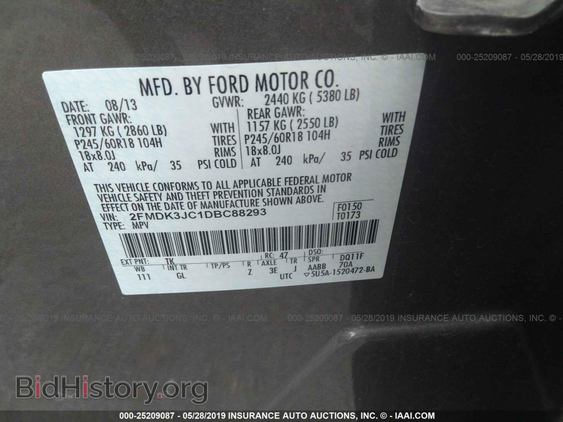 2013 FORD EDGE - VIN: 2FMDK3JC1DBC88293 - Photo 9