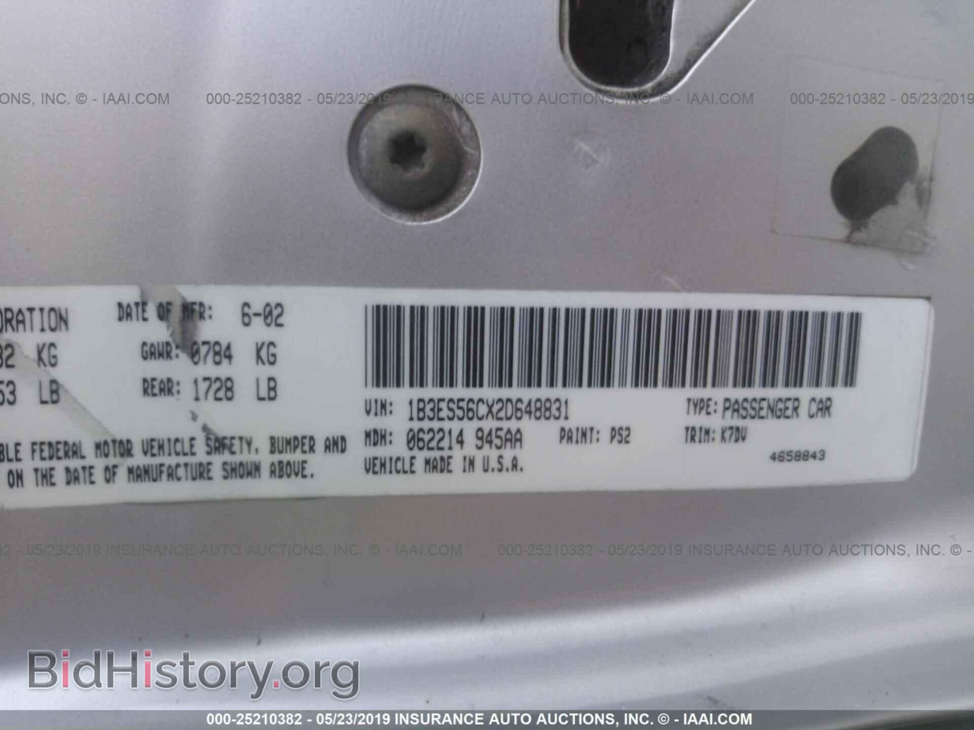 2002 DODGE NEON - VIN: 1B3ES56CX2D648831 - Photo 9