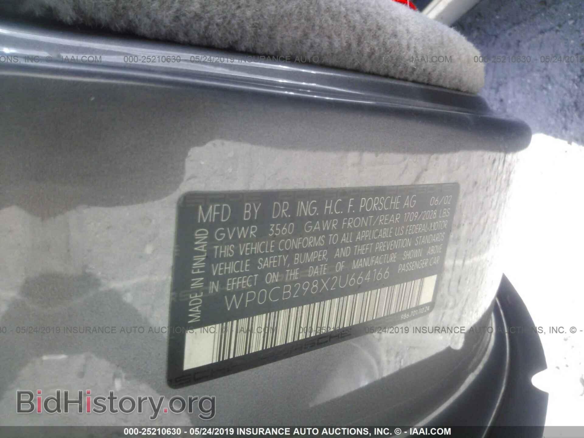 2002 PORSCHE BOXSTER - VIN: WP0CB298X2U664166 - Фото 9