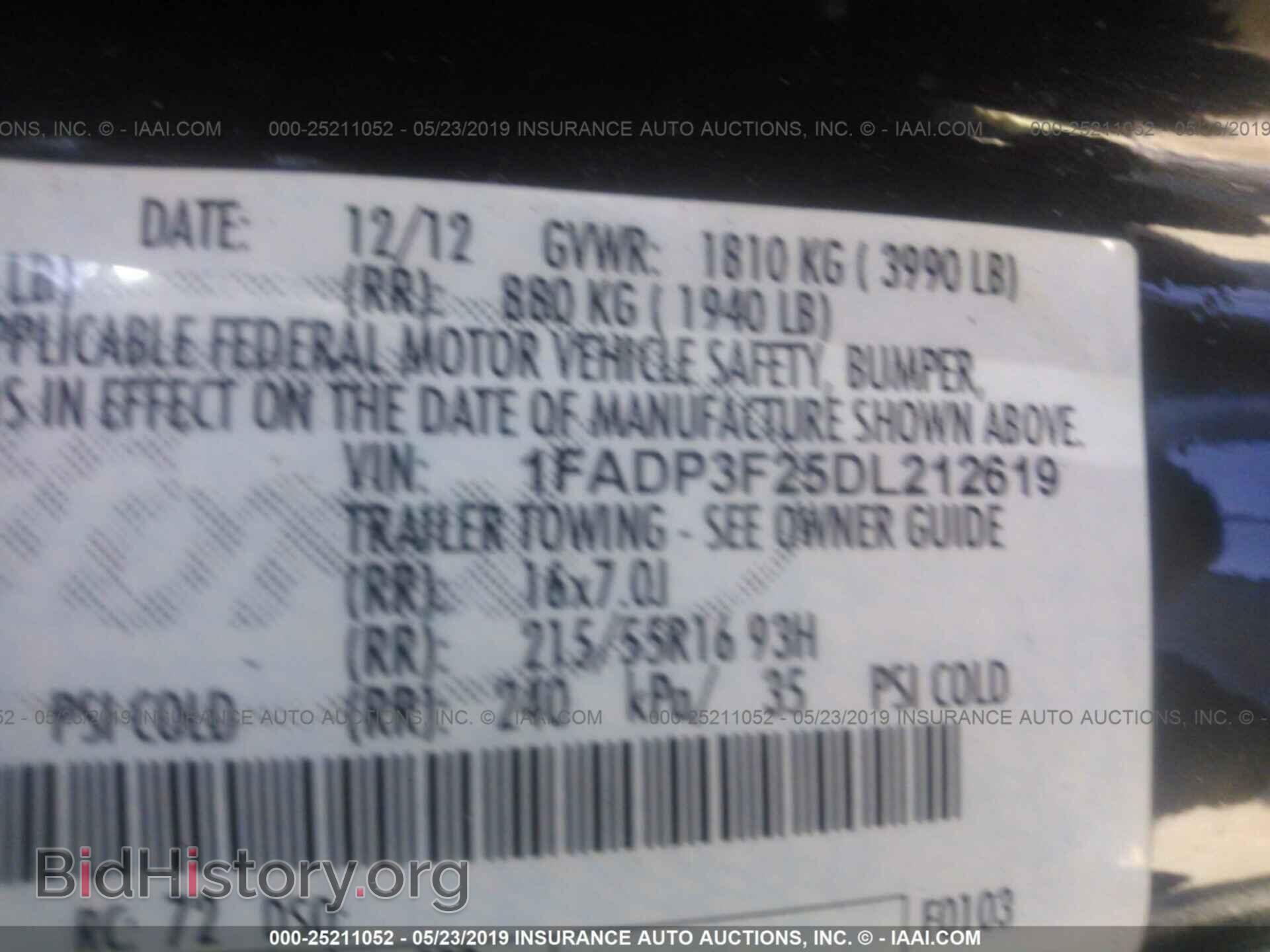 2013 FORD FOCUS - VIN: 1FADP3F25DL212619 - Фото 9