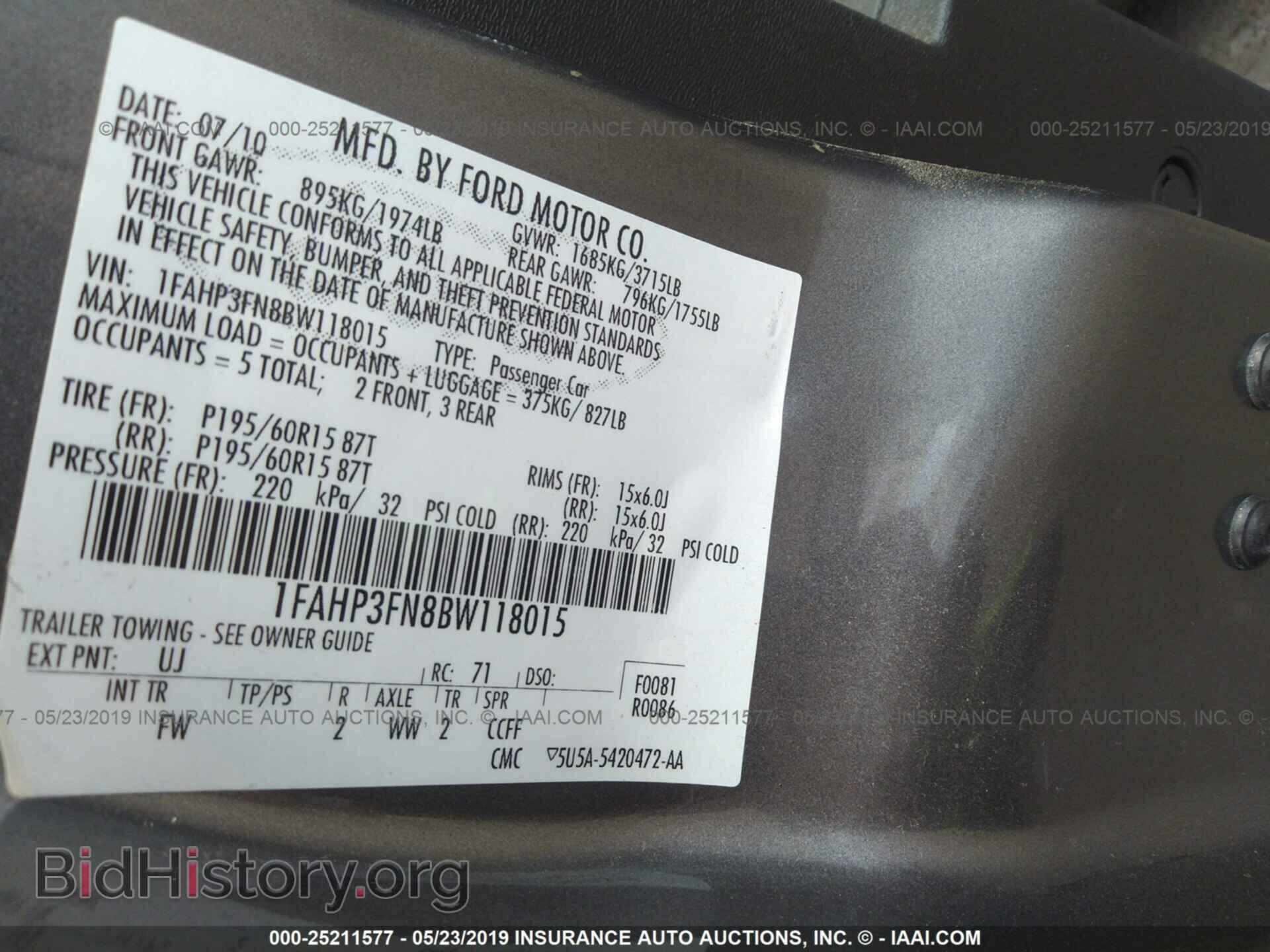 2011 FORD FOCUS - VIN: 1FAHP3FN8BW118015 - Фото 9