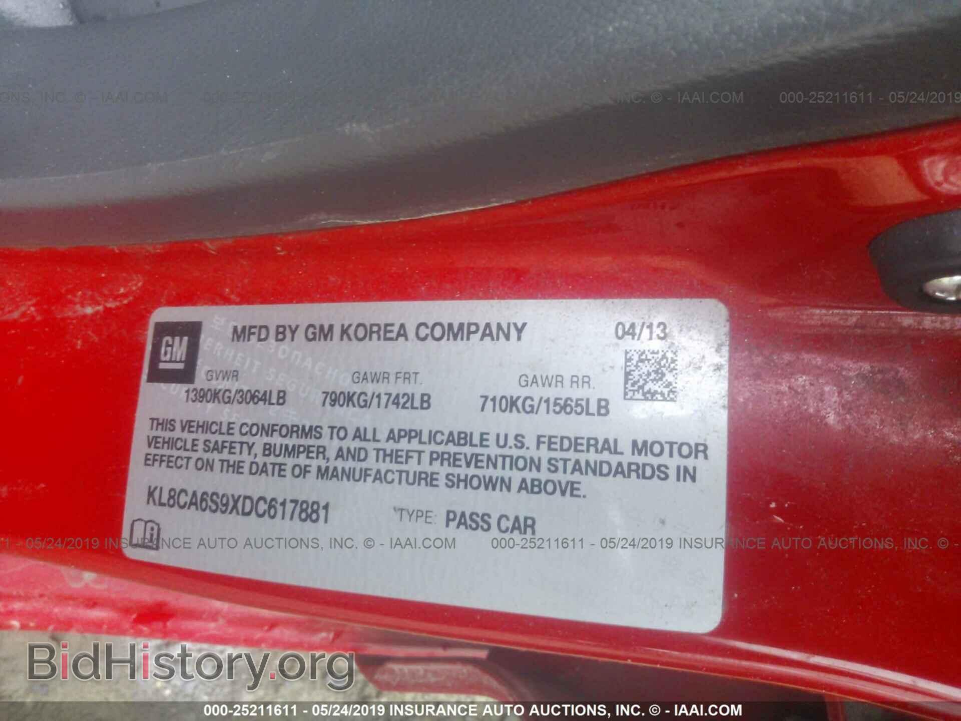 2013 CHEVROLET SPARK - VIN: KL8CA6S9XDC617881 - Фото 9