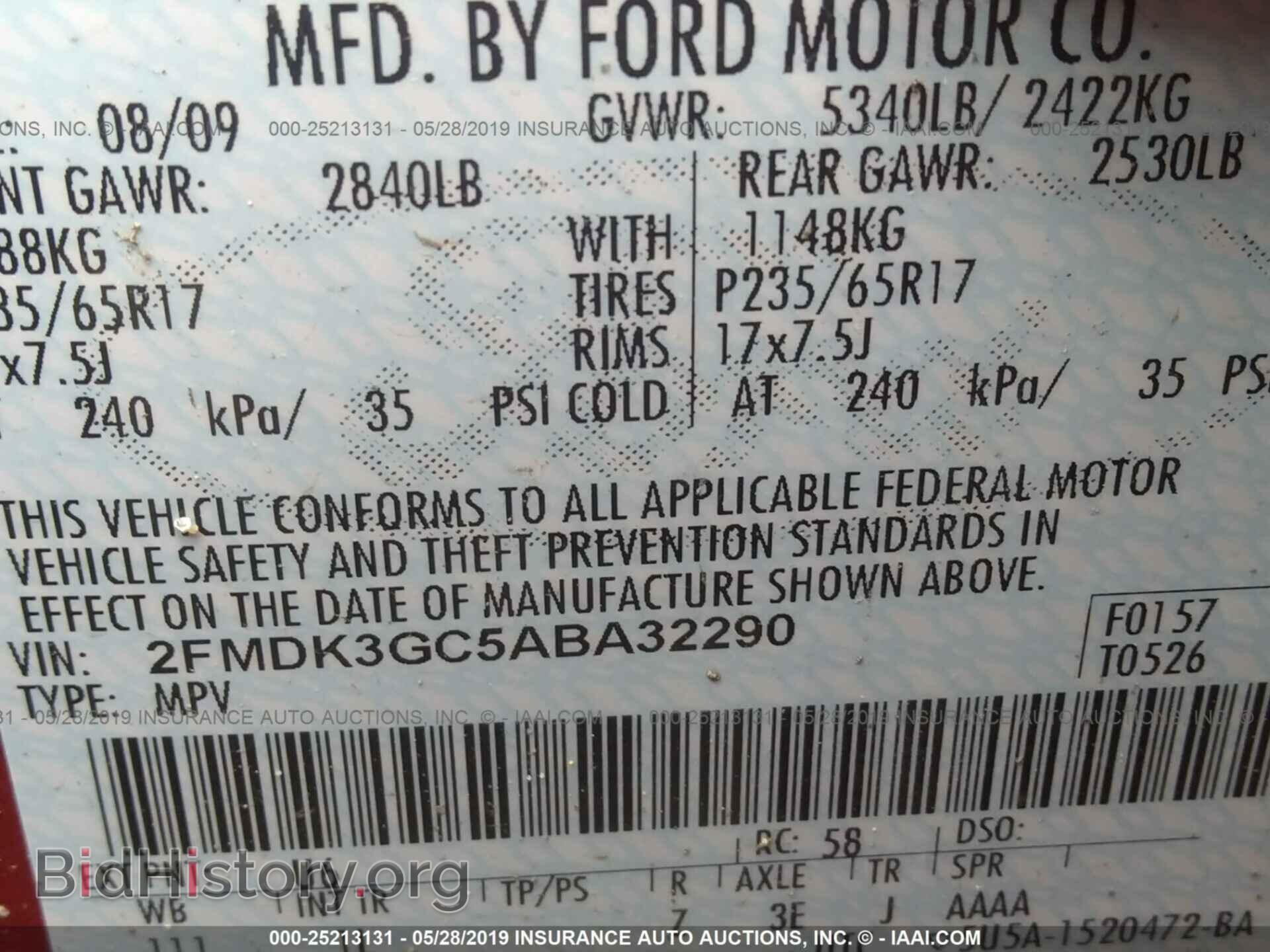 2010 FORD EDGE - VIN: 2FMDK3GC5ABA32290 - Photo 9