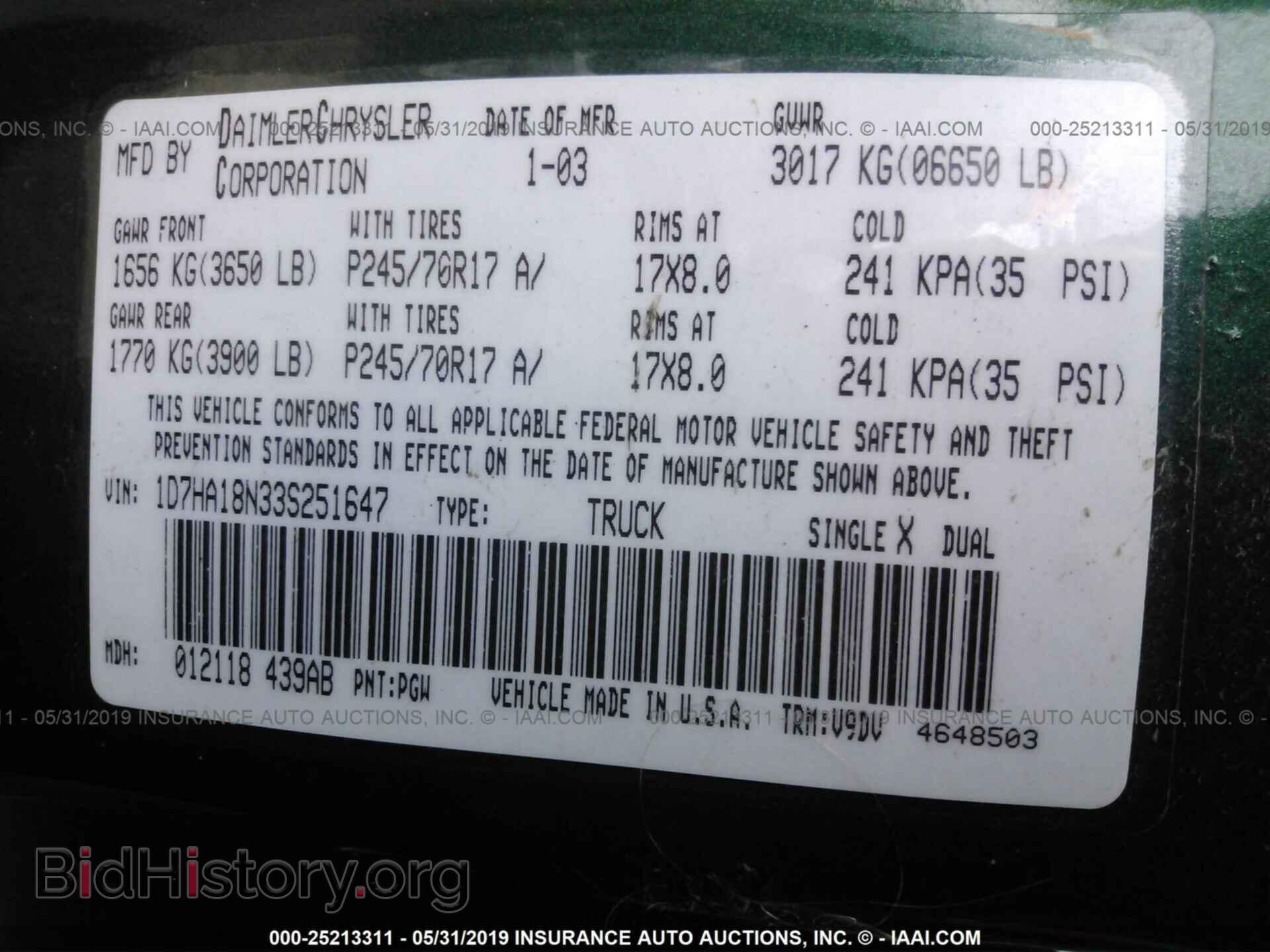 2003 DODGE RAM 1500 - VIN: 1D7HA18N33S251647 - Photo 9