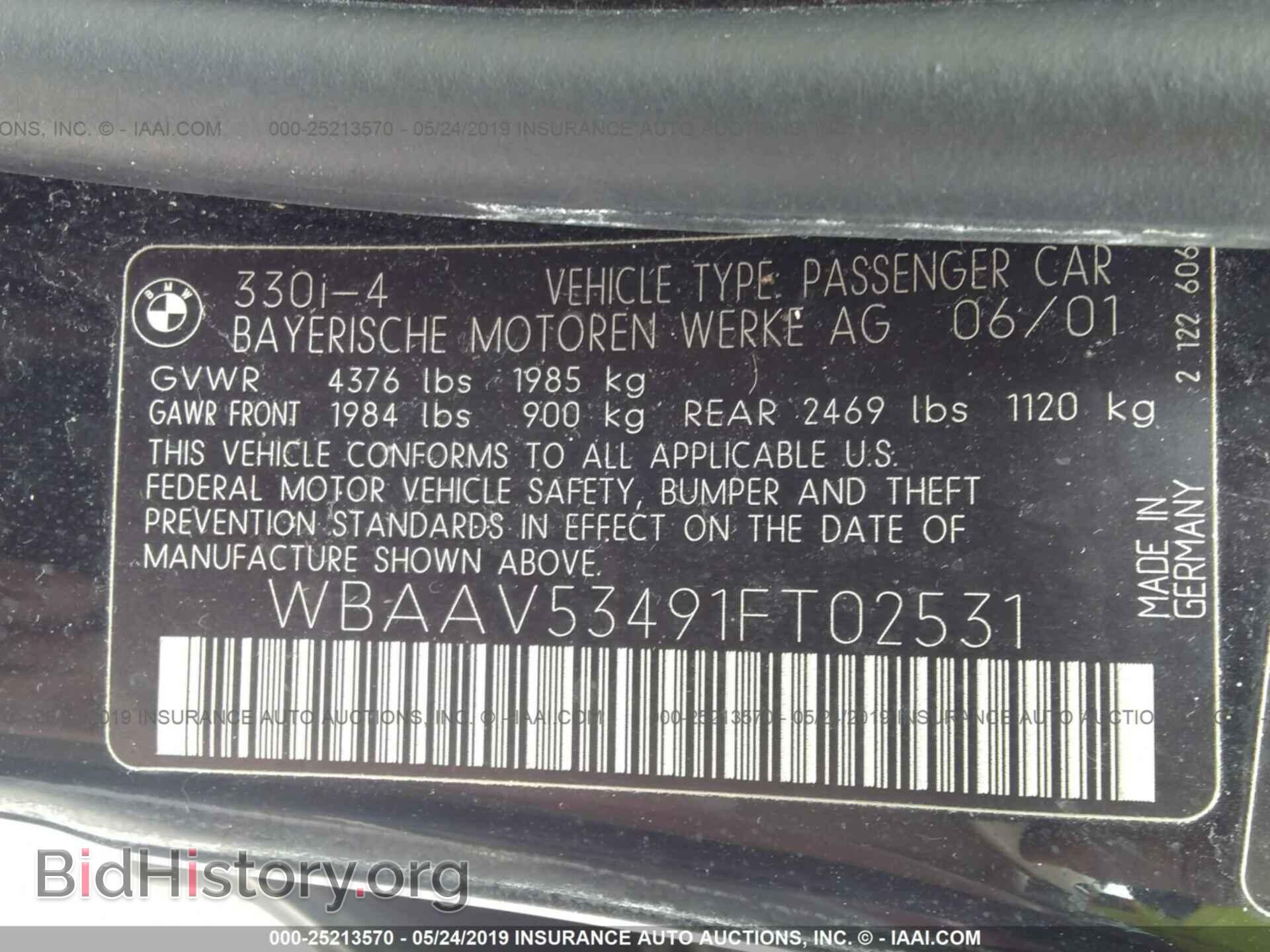 2001 BMW 330 - VIN: WBAAV53491FT02531 - Photo 9