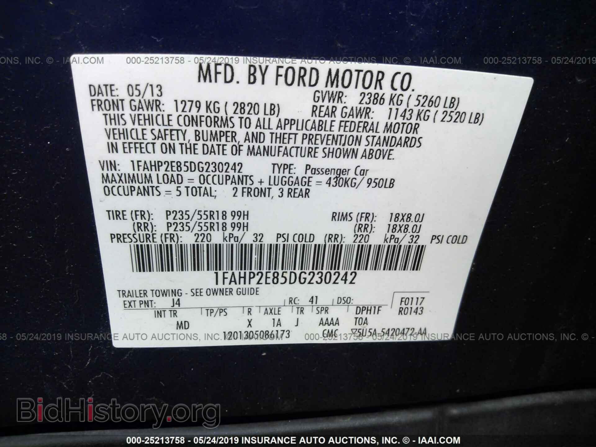 2013 FORD TAURUS - VIN: 1FAHP2E85DG230242 - Photo 9