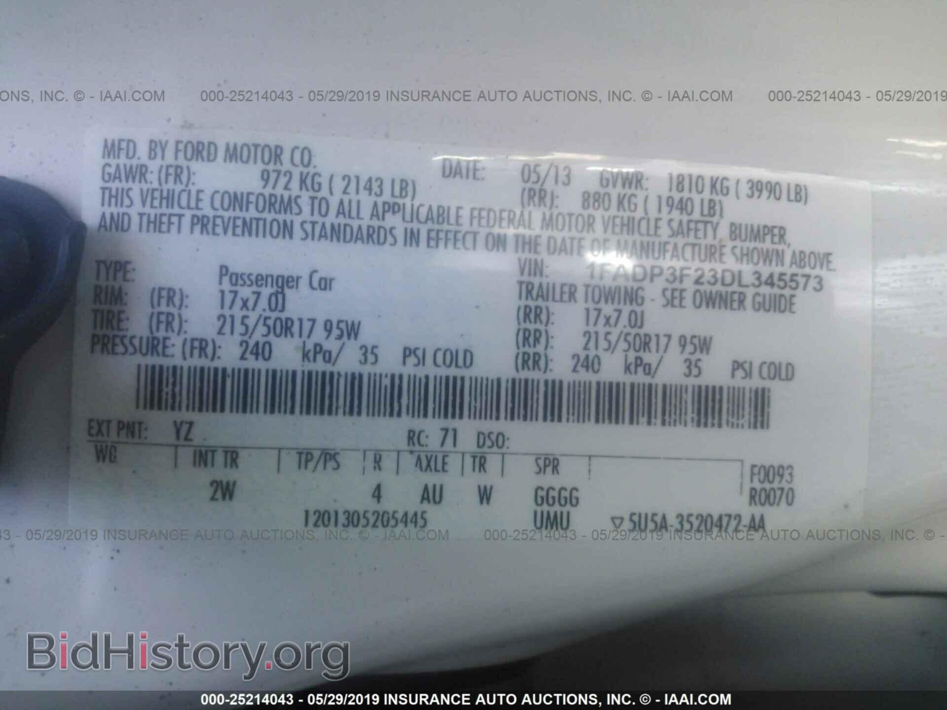 2013 FORD FOCUS - VIN: 1FADP3F23DL345573 - Фото 9